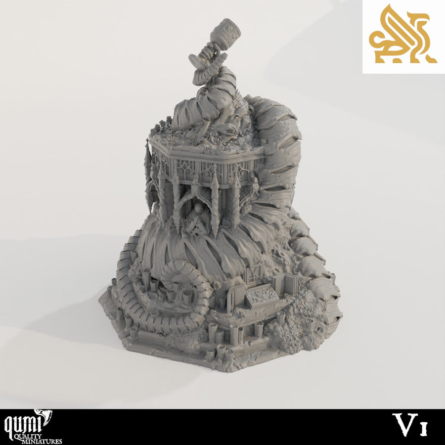 Side profile of The Defiled Chalice of Namneri miniature terrain showing intricate sculpted details.