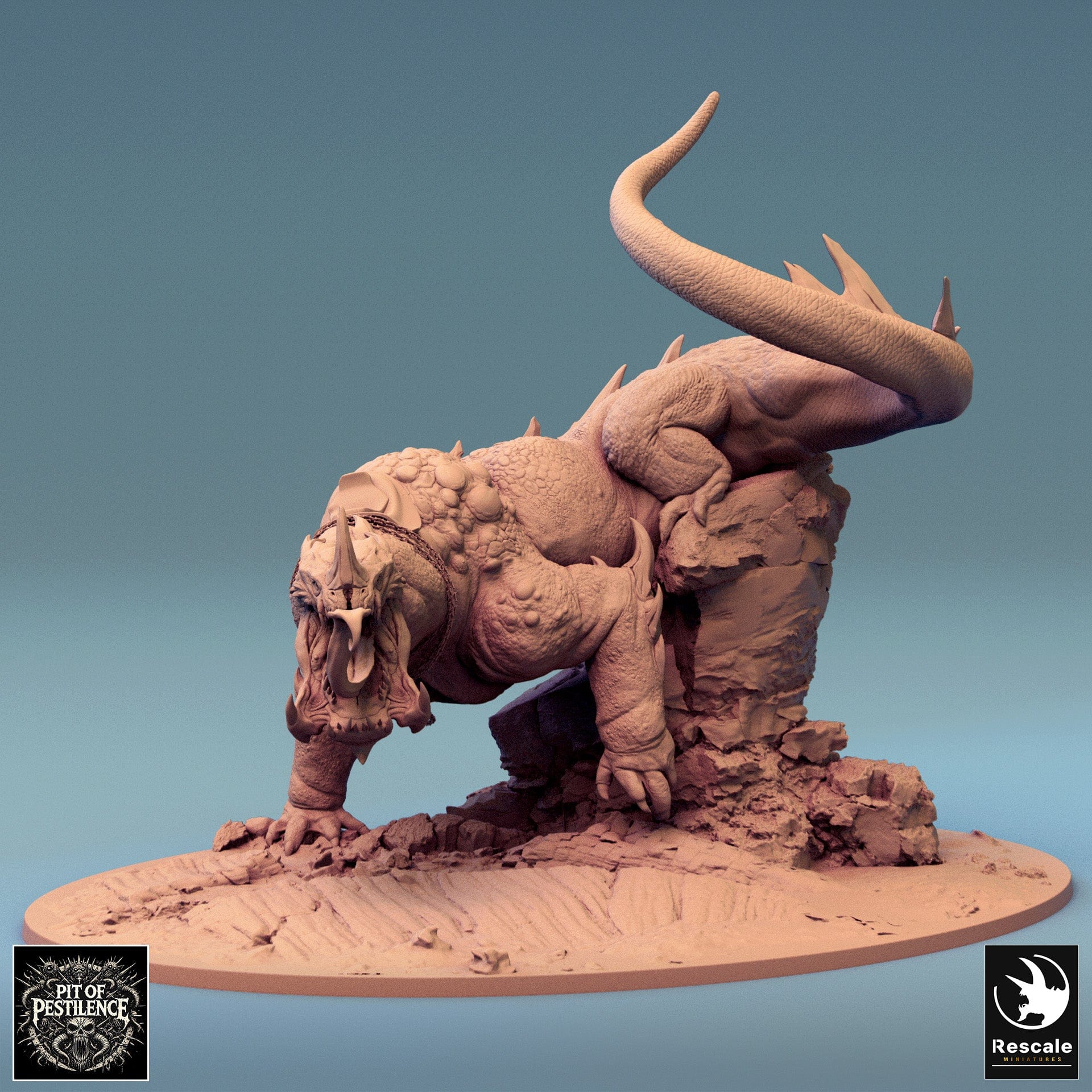 Tabletop RPG Miniature Sludgeborn - 32mm Qumi - Rescale Miniatures V1 descent / saddle Quality Miniatures - Qumi Wargaming Mini Model Figure