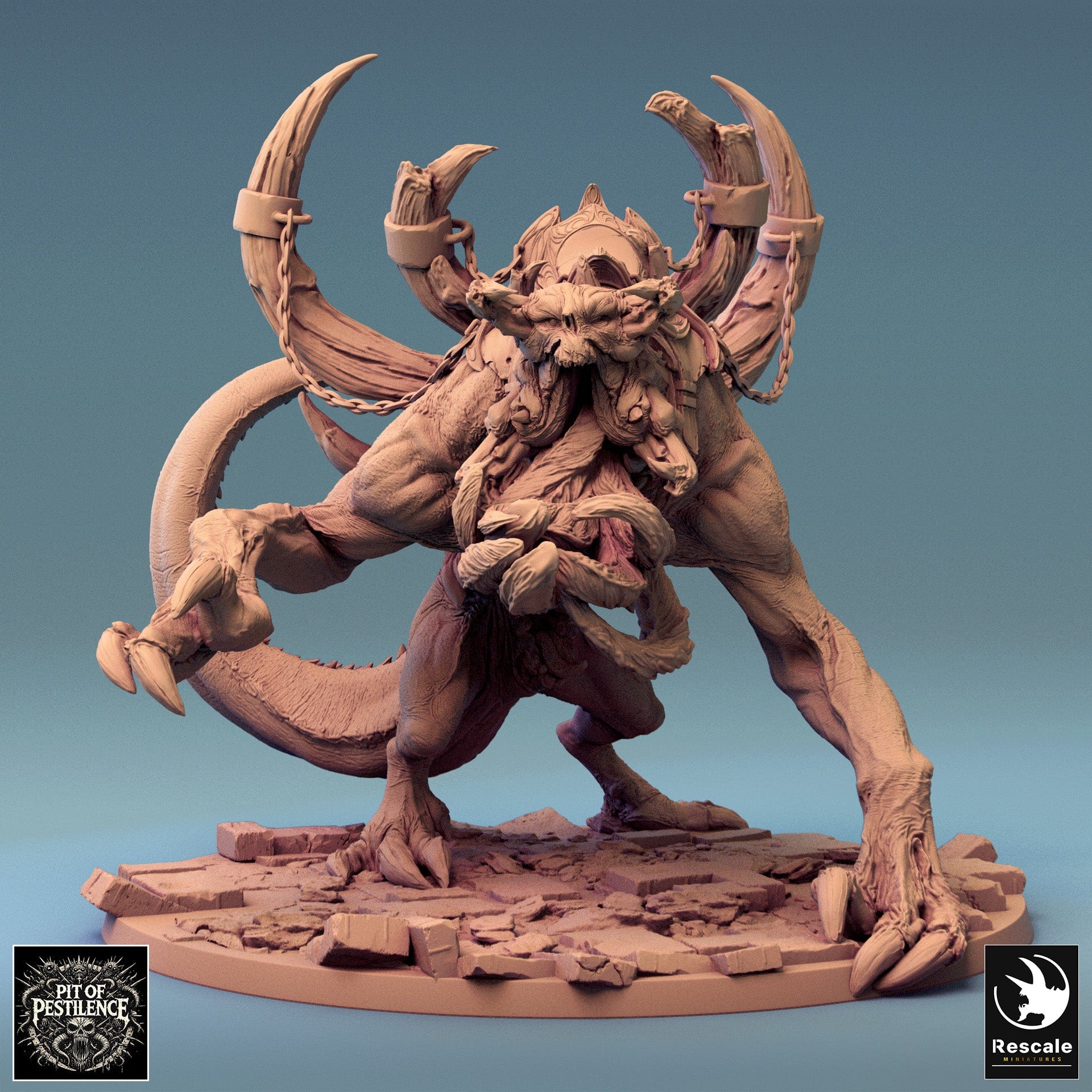 Tabletop RPG Miniature Vorathe - 32mm Qumi - Rescale Miniatures V1 guard / saddle Quality Miniatures - Qumi Wargaming Mini Model Figure