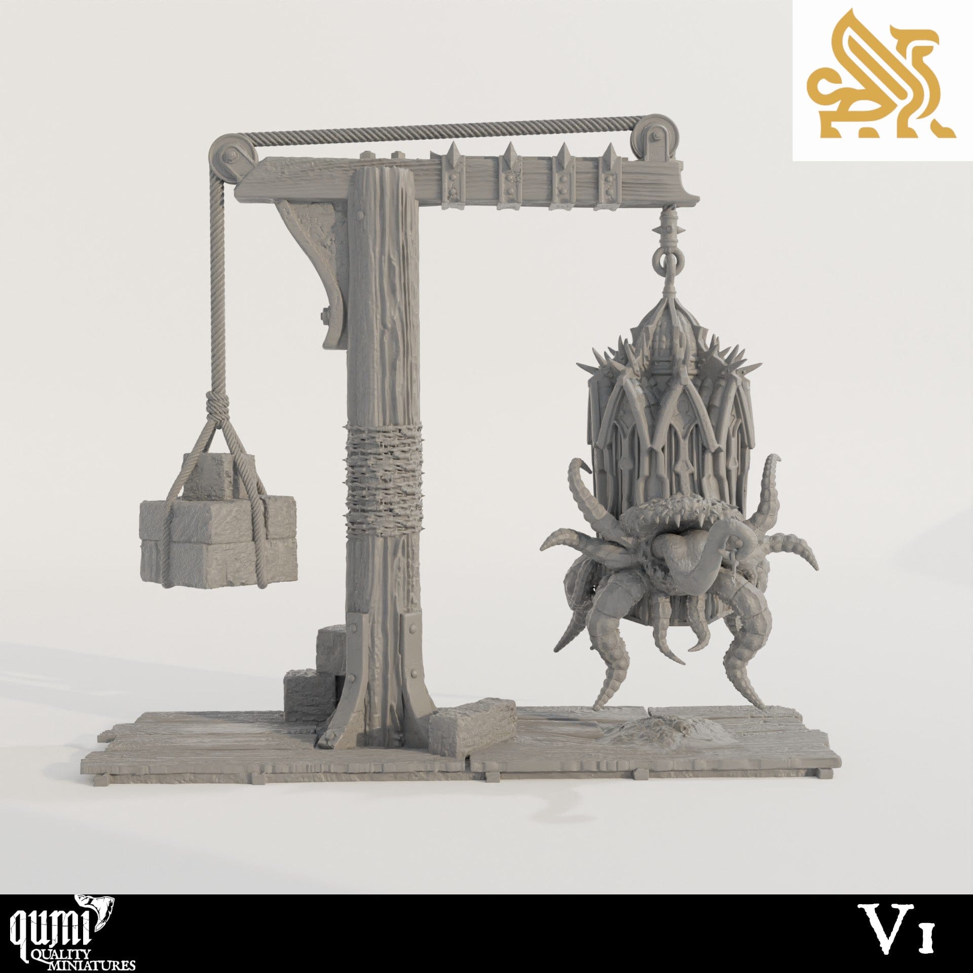Plagued Streets of Canos - Gibbet Cage - Tabletop RPG Mini - Qumi - DM Stash V1 Quality Miniatures - Qumi Wargaming Mini Model Figure