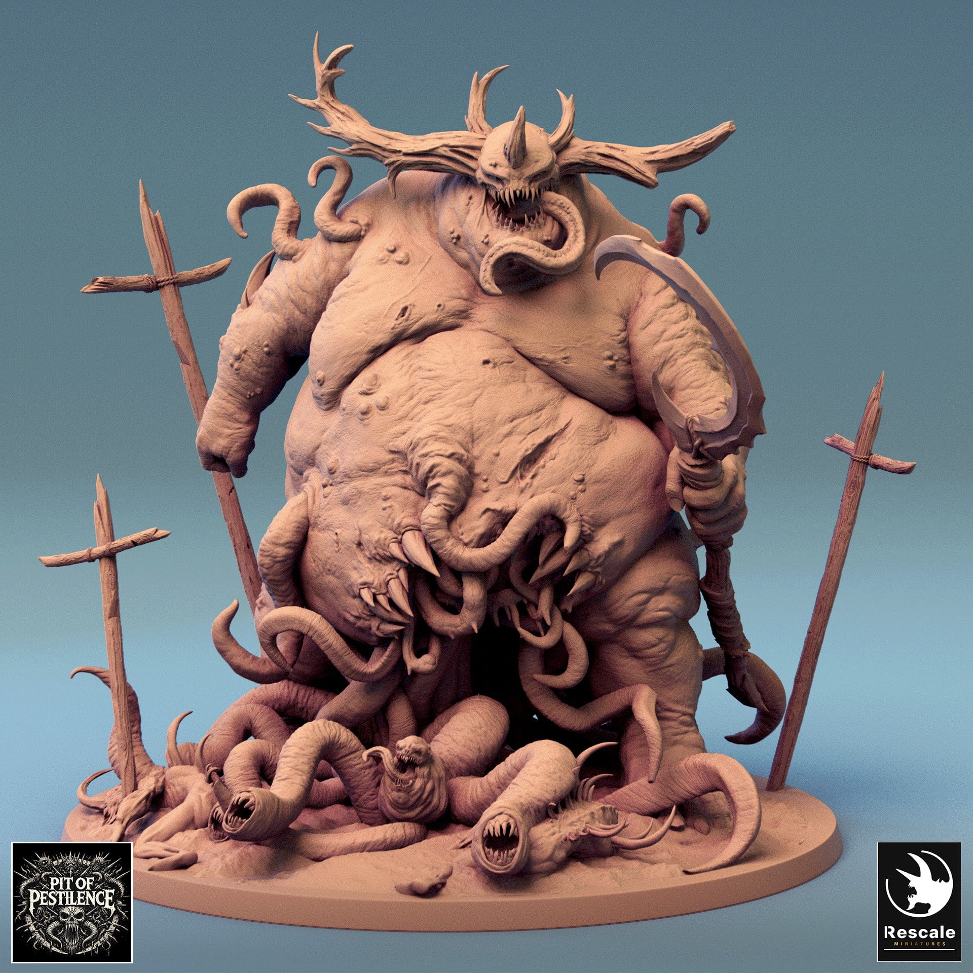Tabletop RPG Miniature Purulent Demon - 32mm Qumi - Rescale Miniatures V1 stand Quality Miniatures - Qumi Wargaming Mini Model Figure