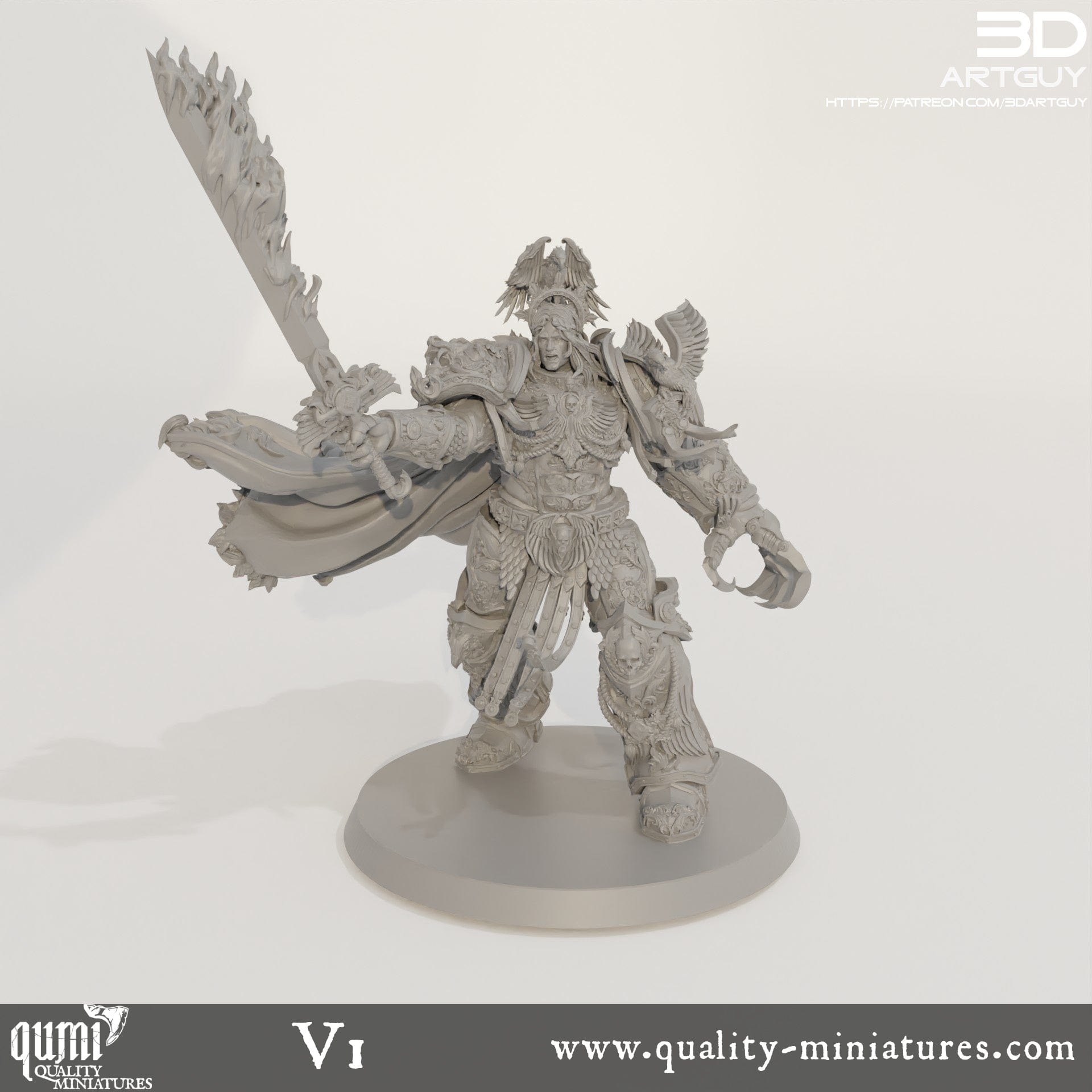 Tabletop RPG Miniature Space Warrior Emperor Lord Ruler - Qumi V1 Quality Miniatures - Qumi Wargaming Mini Model Figure