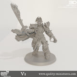Human Commander Tabletop Miniature - "Ruler" by Qumi, 3D printed resin tabletop miniature for RPGs, wargaming and painting