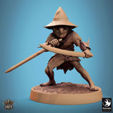 Humanoid Goblin Tabletop Miniatures by Qumi, 3D printed resin tabletop miniature for RPGs, wargaming and painting