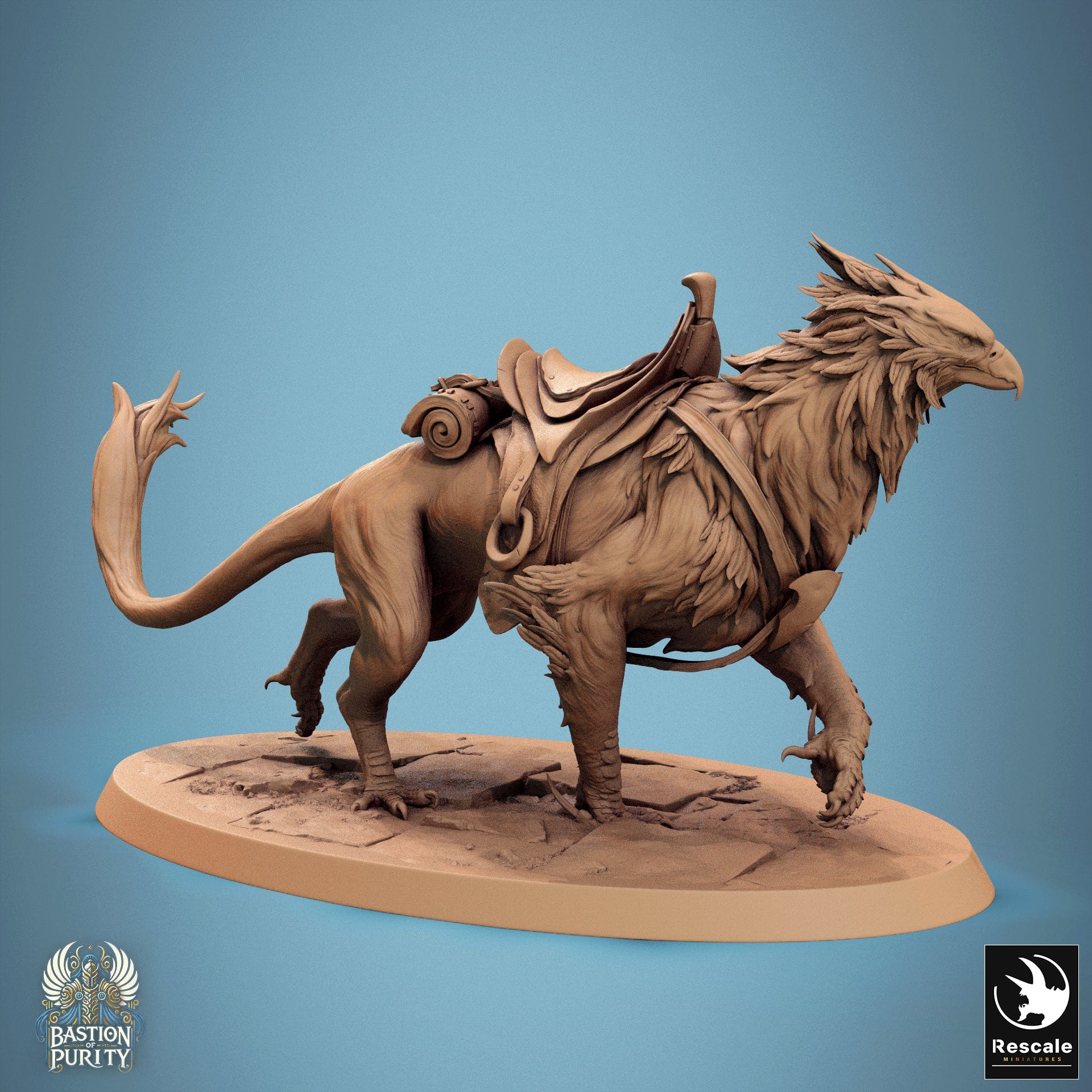 Tabletop RPG Miniature Gryph - 32mm Qumi - Rescale Miniatures V10 Walk / saddle Quality Miniatures - Qumi Wargaming Mini Model Figure