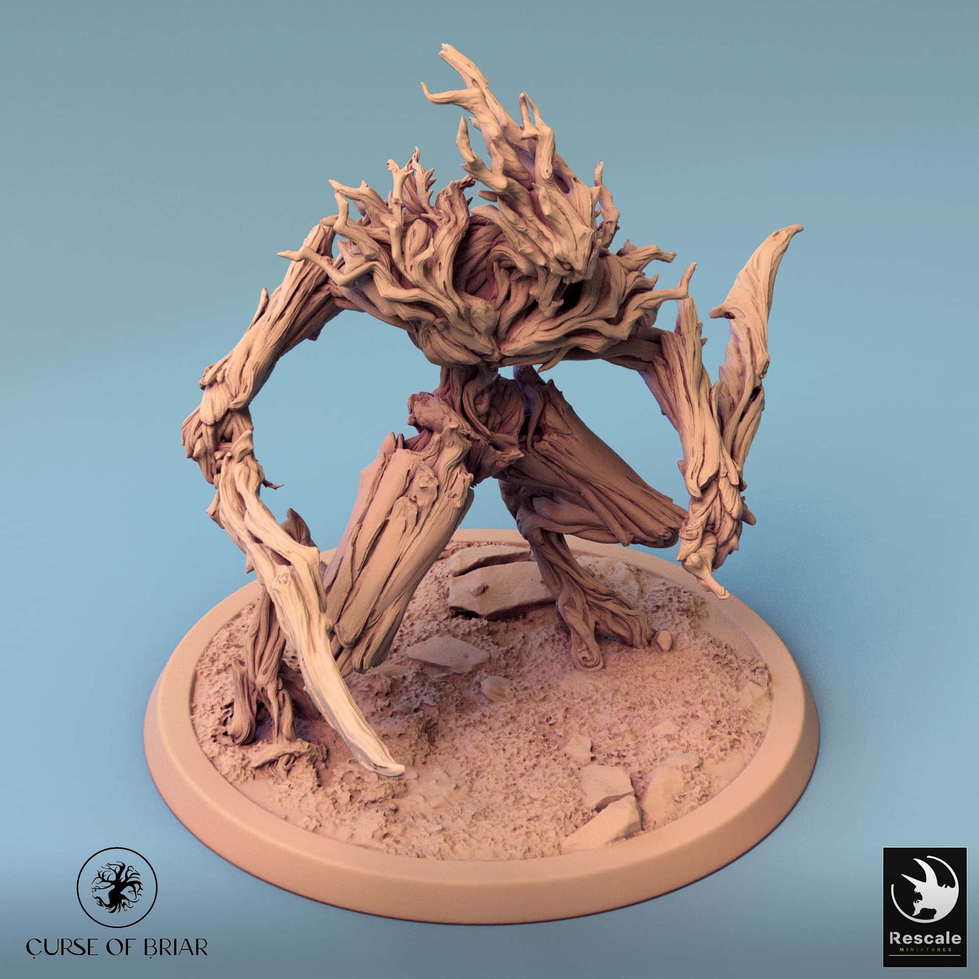 Tabletop humanoid Branchblades miniature by Quality Miniatures, 32mm rescale figure with treefolk features for wargaming and RPG.