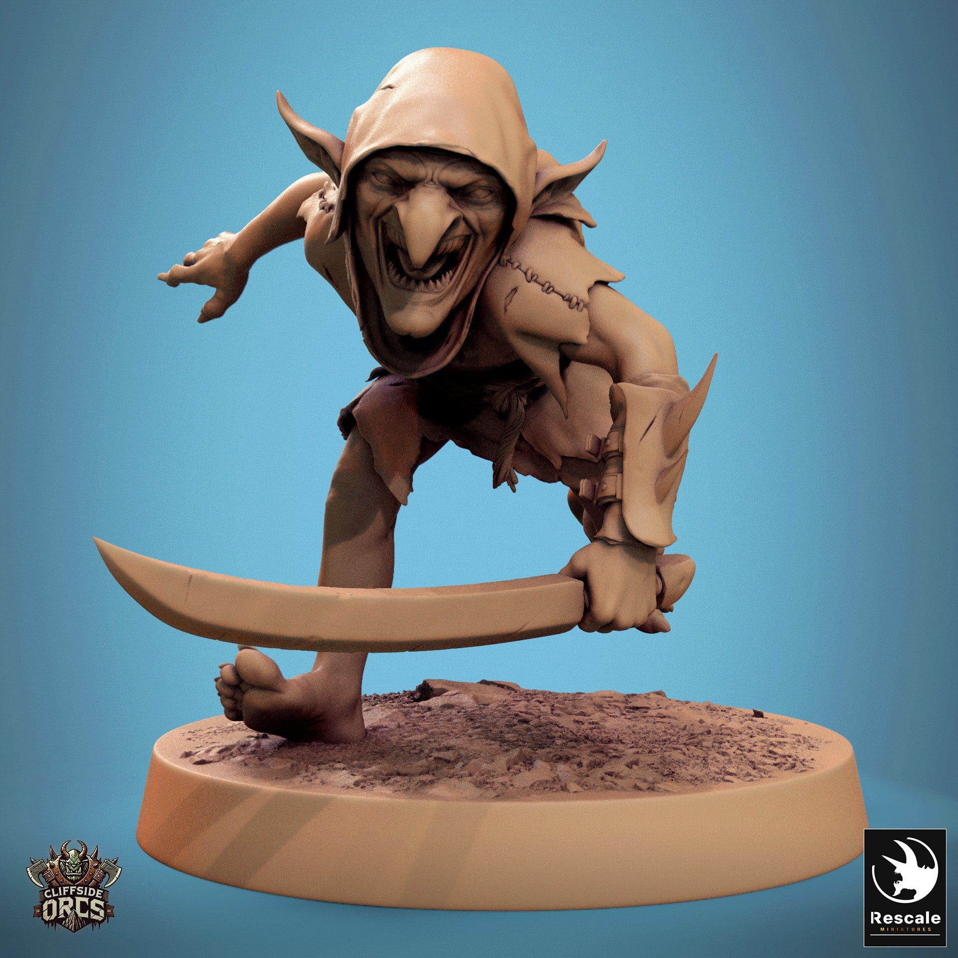 Tabletop RPG Miniature Goblin - 32mm Qumi Rescale Miniatures V11 Goblin Run Sword Quality Miniatures - Qumi Wargaming Mini Model Figure