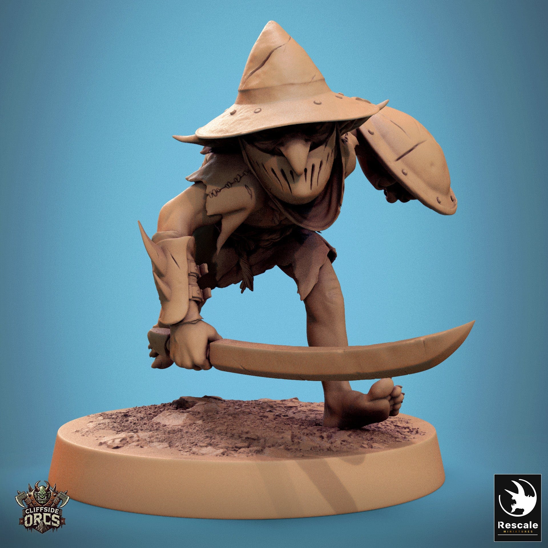 Tabletop RPG Miniature Goblin - 32mm Qumi Rescale Miniatures V12 Goblin Run Sword & Shield Quality Miniatures - Qumi Wargaming Mini Model Figure