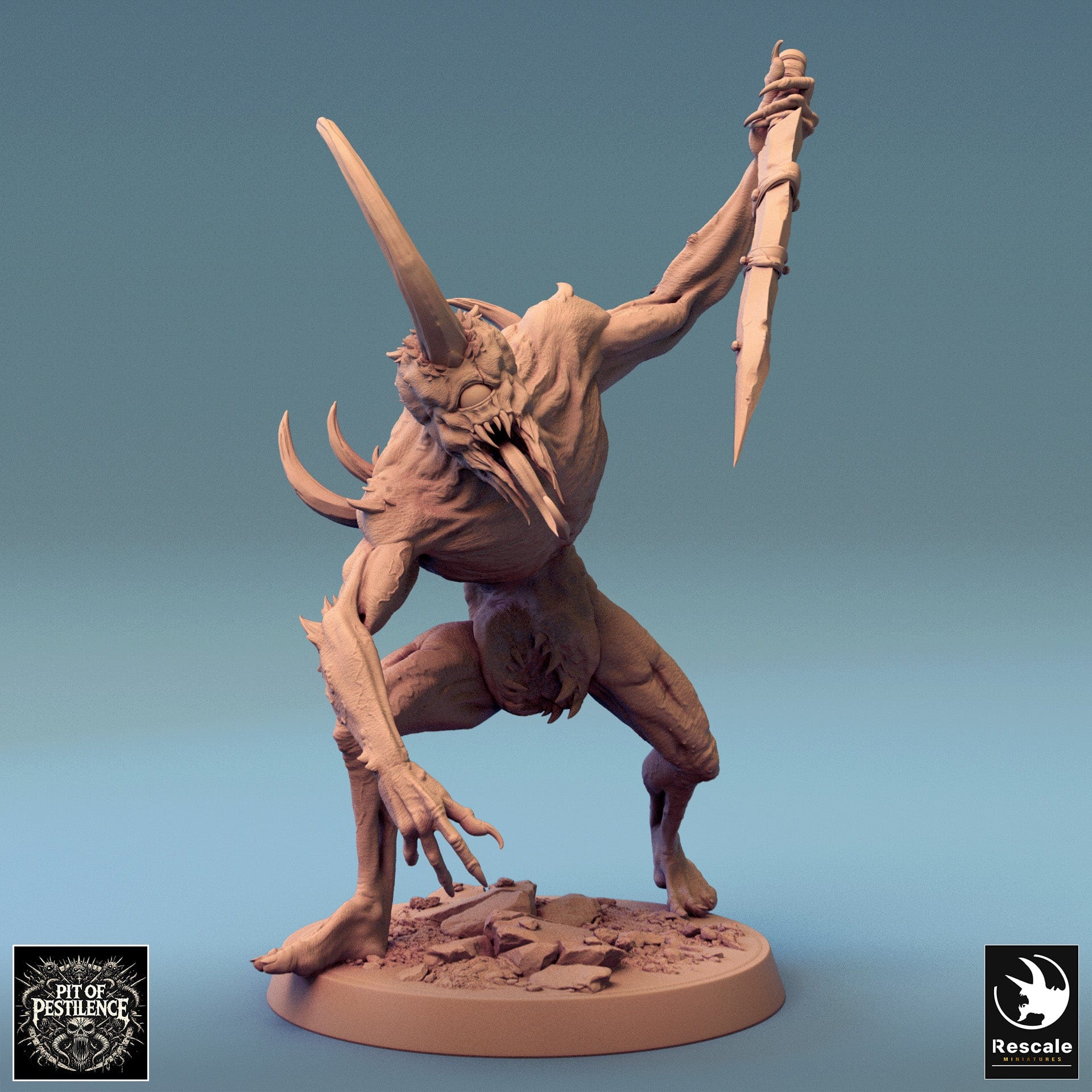 Tabletop RPG Miniature Putrid Servants - 32mm Qumi - Rescale Miniatures V12 throw sword Quality Miniatures - Qumi Wargaming Mini Model Figure