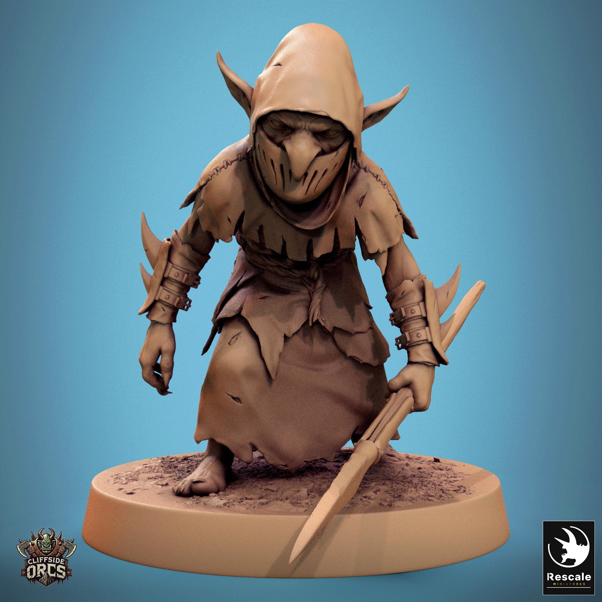 Tabletop RPG Miniature Goblin - 32mm Qumi Rescale Miniatures V15 Goblin Tired Spear Quality Miniatures - Qumi Wargaming Mini Model Figure