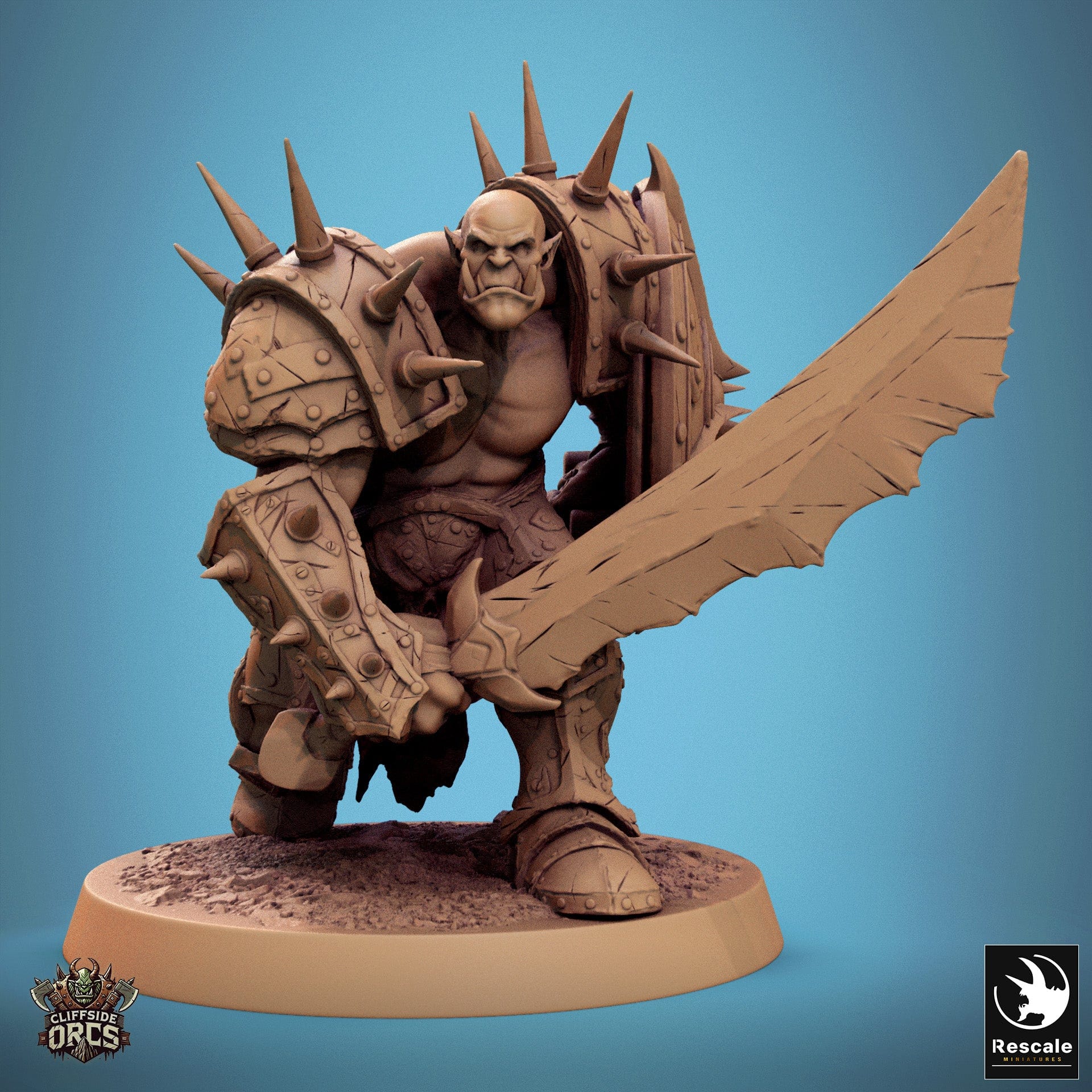Tabletop RPG Miniature Infantry Orc - 32mm Qumi Rescale Miniatures V15 Walk Ready - Sword & Shield Quality Miniatures - Qumi Wargaming Mini Model Figure