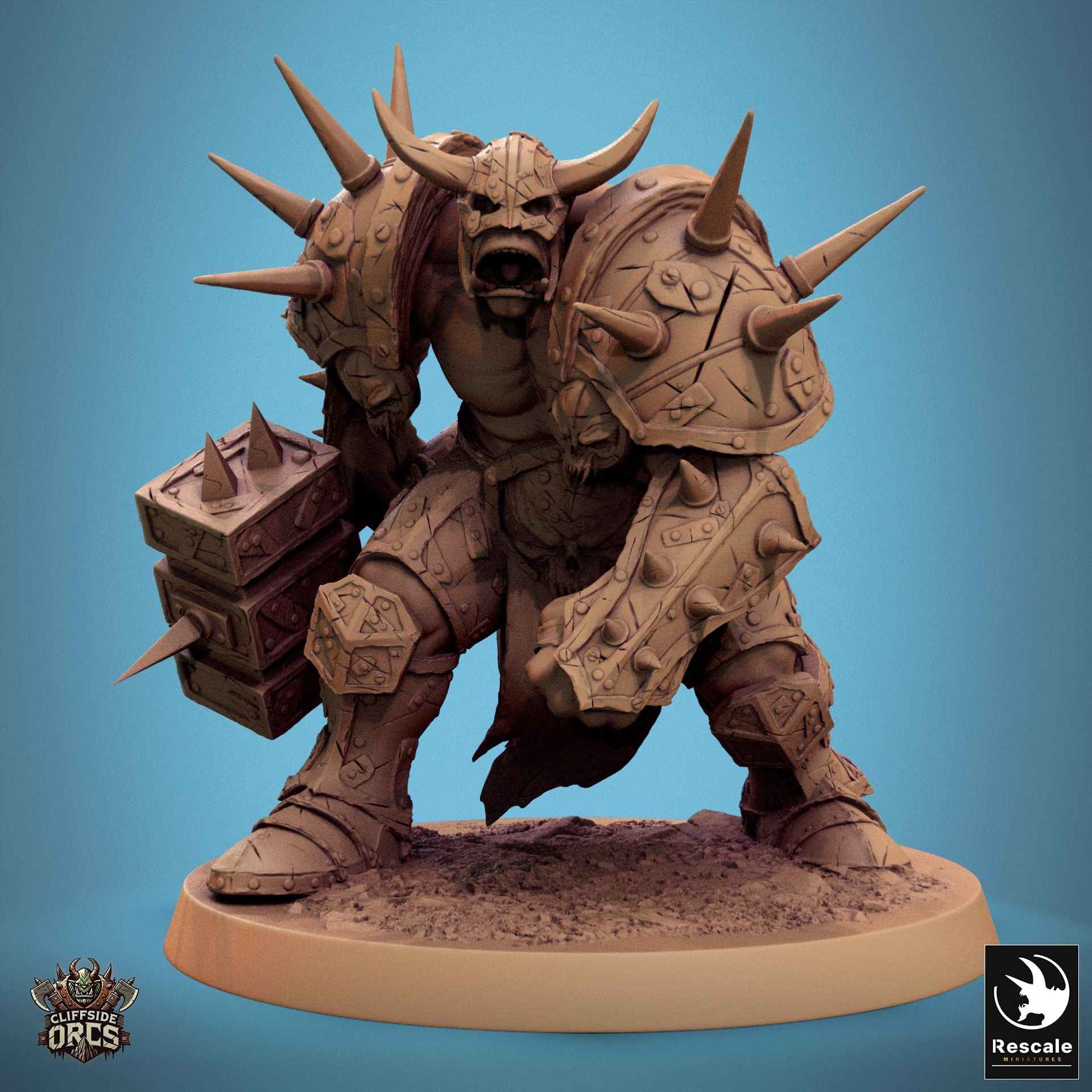 Tabletop RPG Miniature Brutal Orc - 32mm Qumi Rescale Miniatures V16 Brutal Orc Ready - Hammer Quality Miniatures - Qumi Wargaming Mini Model Figure