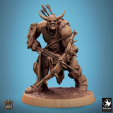 Infantry Orc Tabletop Miniatures by Qumi, 3D printed resin tabletop miniature for RPGs, wargaming and painting