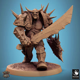Brutal Orc Tabletop Miniatures by Qumi, 3D printed resin tabletop miniature for RPGs, wargaming and painting