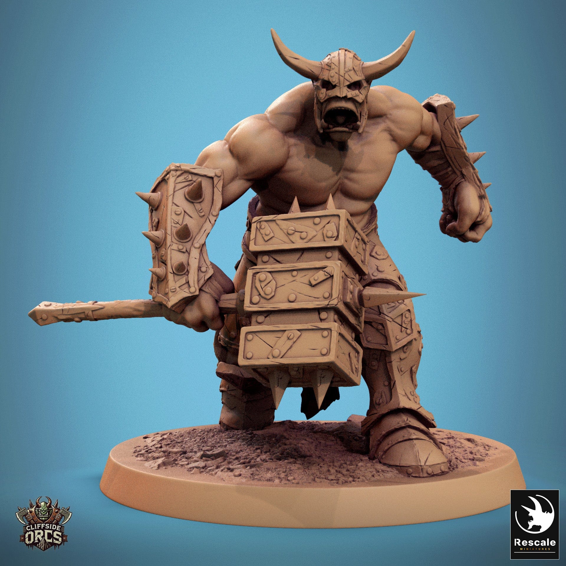 Tabletop RPG Miniature Brutal Orc - 32mm Qumi Rescale Miniatures V18 Brutal Orc Forward - Hammer Quality Miniatures - Qumi Wargaming Mini Model Figure