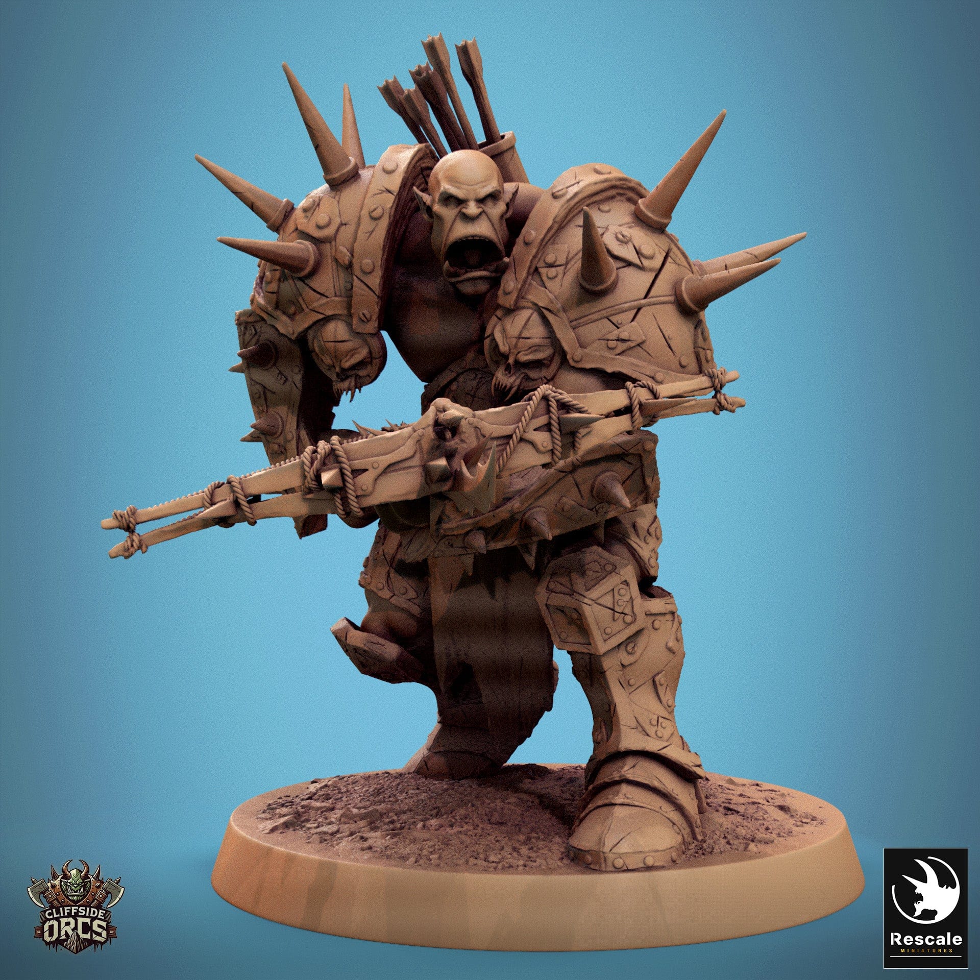 Tabletop RPG Miniature Infantry Orc - 32mm Qumi Rescale Miniatures V18 Shoot - Crossbow Quality Miniatures - Qumi Wargaming Mini Model Figure