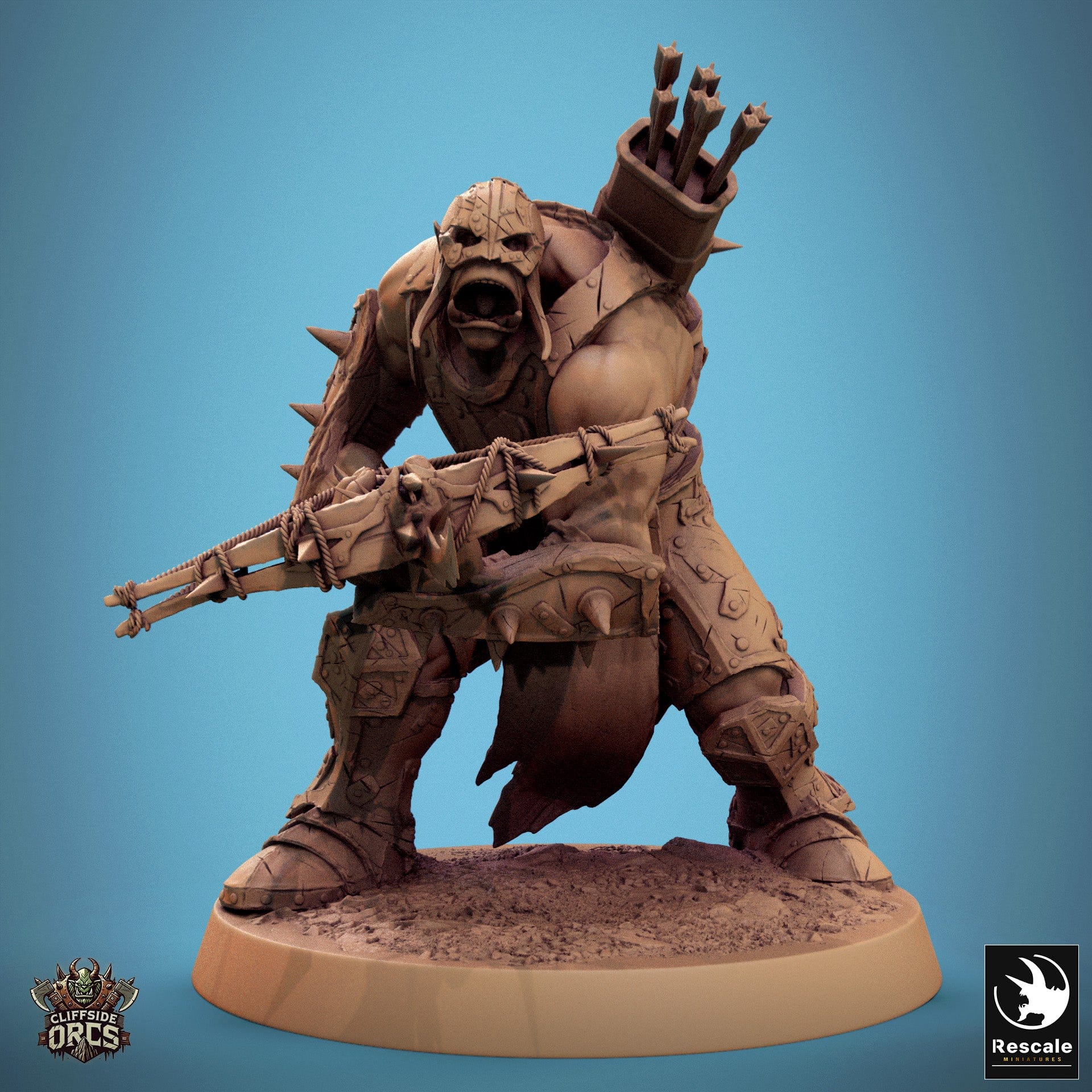 Tabletop RPG Miniature Infantry Orc - 32mm Qumi Rescale Miniatures V19 Shoot Angry - Crossbow Quality Miniatures - Qumi Wargaming Mini Model Figure