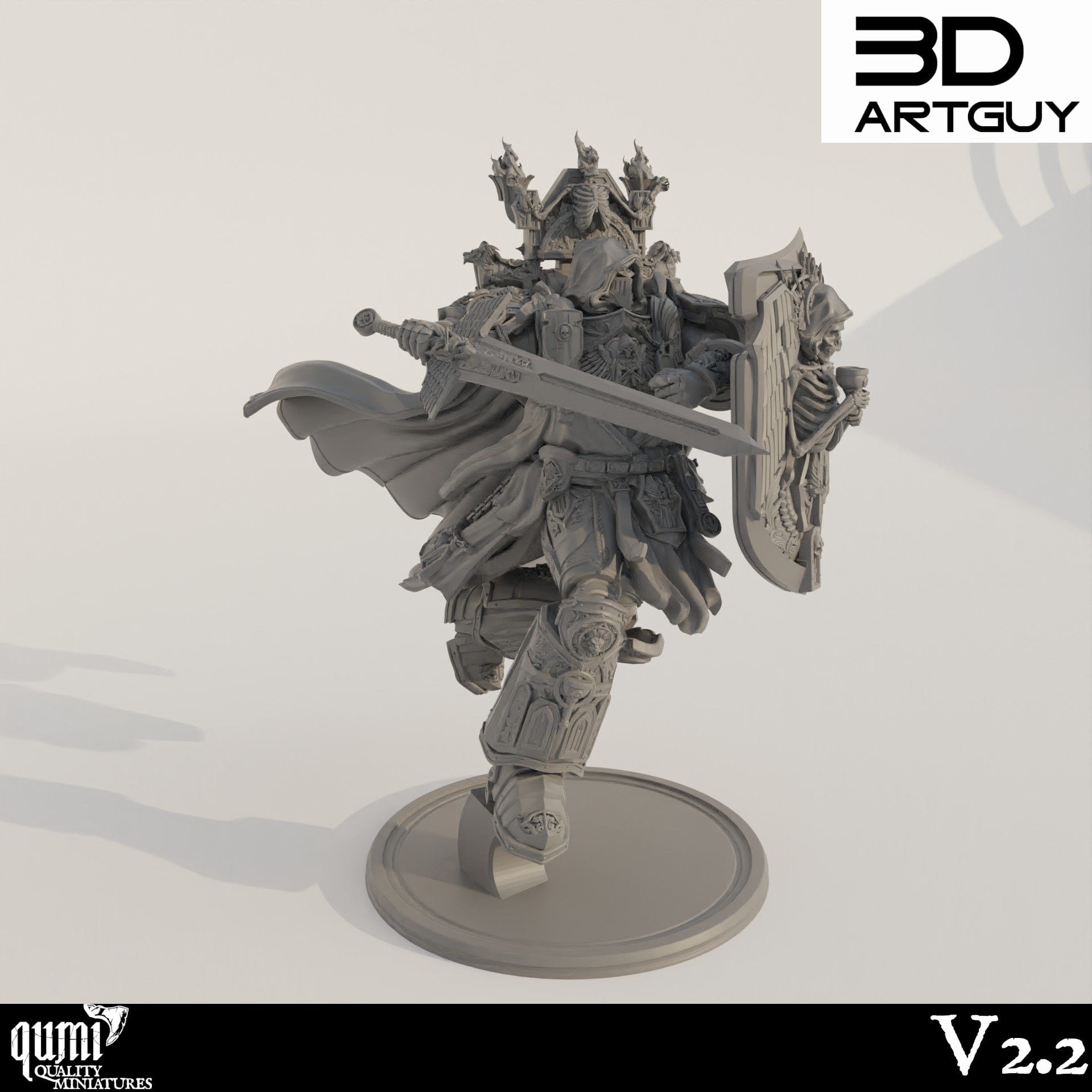 Tabletop RPG Miniature Champion Qumi - 3D ArtGuy V2.2 / 32mm scale Quality Miniatures - Qumi Wargaming Mini Model Figure
