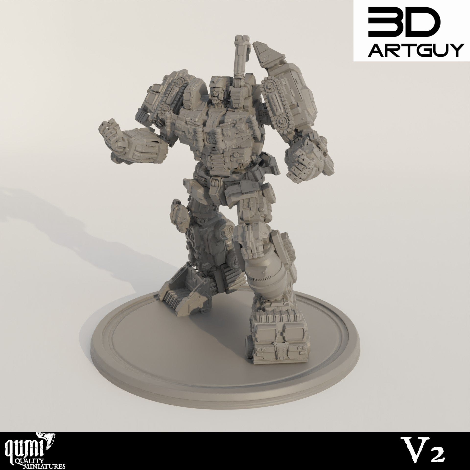 Tabletop RPG Miniature Devastator  - 32mm Qumi - 3D ArtGuy V2 / 32mm scale Quality Miniatures - Qumi Wargaming Mini Model Figure