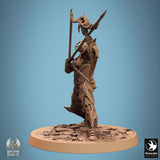 Exotic Warrior Sentinel Aetherium Tabletop Miniatures by Qumi, 3D printed resin tabletop miniature for RPGs, wargaming and painting