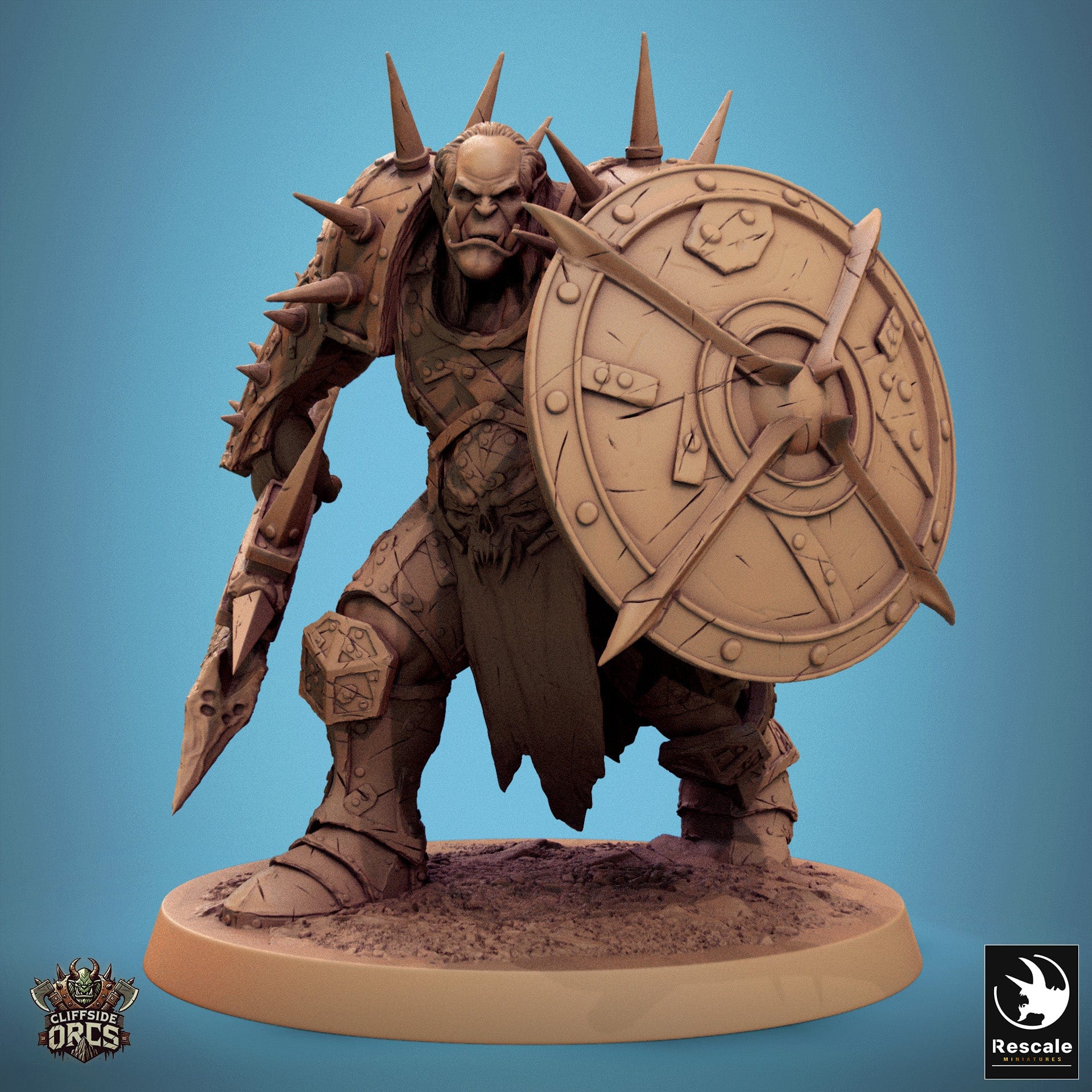Tabletop RPG Miniature Brutal Orc - 32mm Qumi Rescale Miniatures V2 Brutal Orc Guard - Axe Quality Miniatures - Qumi Wargaming Mini Model Figure