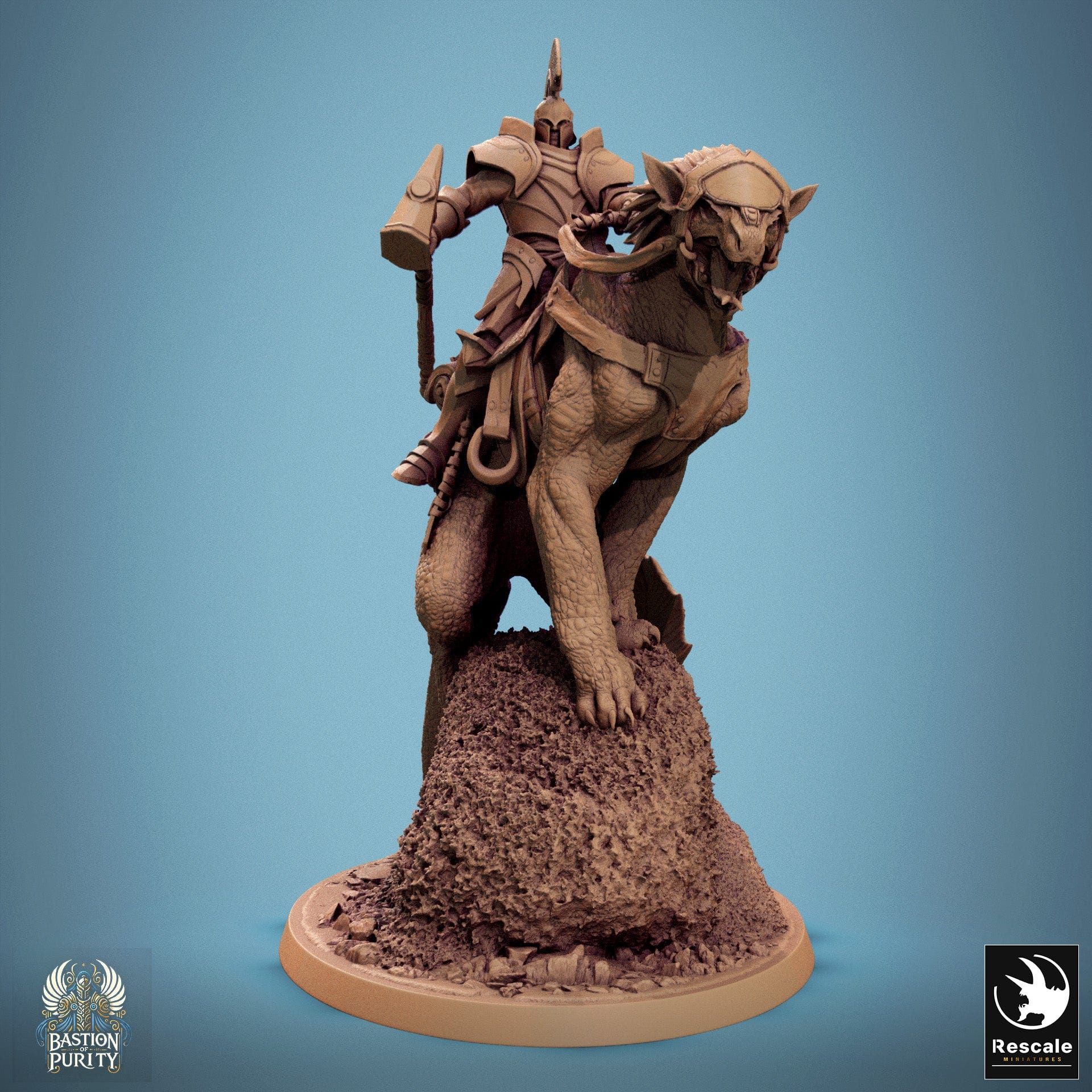 Tabletop RPG Miniature Solaris Panthera - 32mm Qumi - Rescale Miniatures V2 Chief / mounted Quality Miniatures - Qumi Wargaming Mini Model Figure