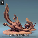 Oviraptor Dinosaur Tabletop Miniature by Qumi, 3D printed resin tabletop miniature for RPGs, wargaming and painting