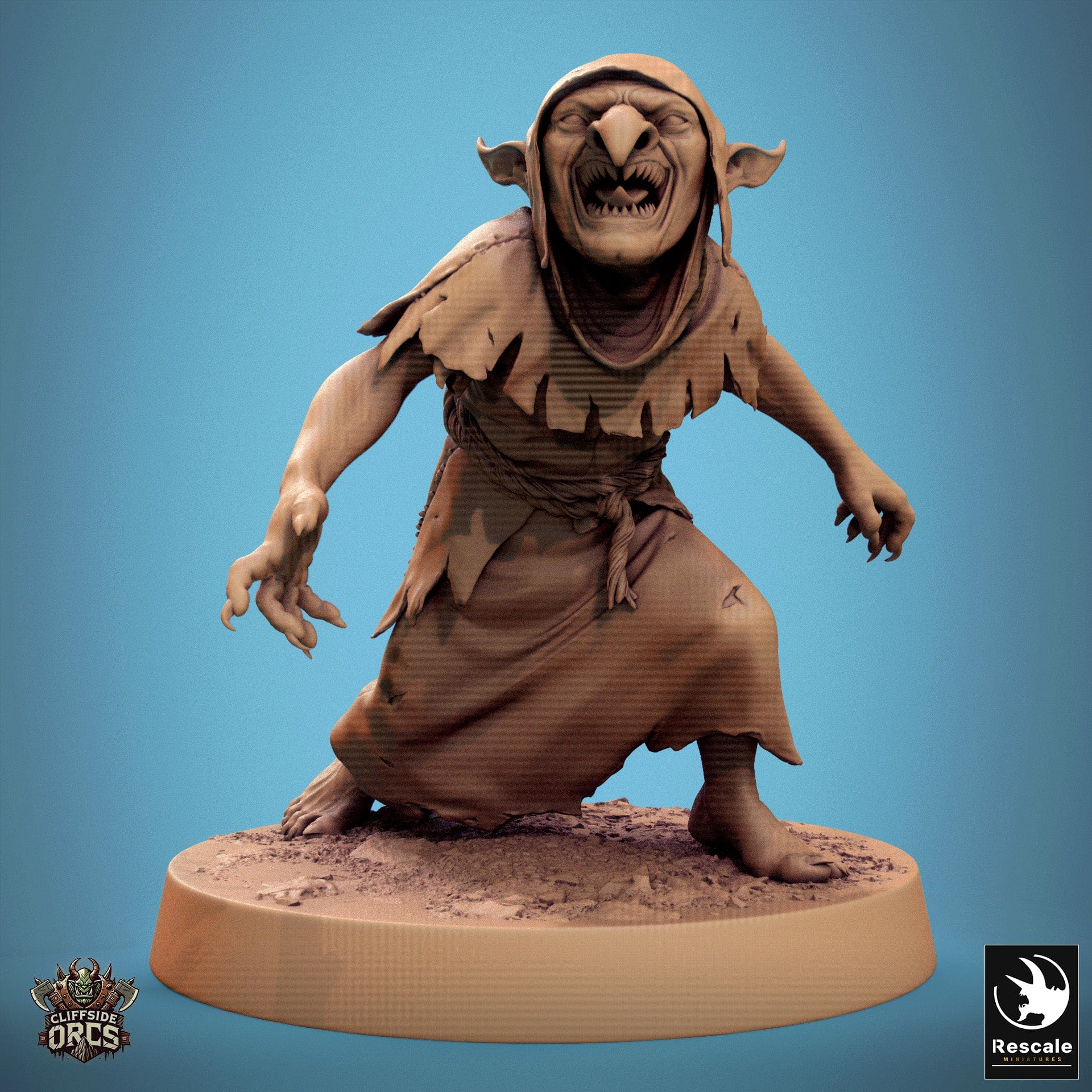 Tabletop RPG Miniature Goblin - 32mm Qumi Rescale Miniatures V2 Goblin Stance B Quality Miniatures - Qumi Wargaming Mini Model Figure
