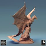 Dragon Brass Dragon Tabletop Miniature - 6821 by Qumi, 3D printed resin tabletop miniature for RPGs, wargaming and painting