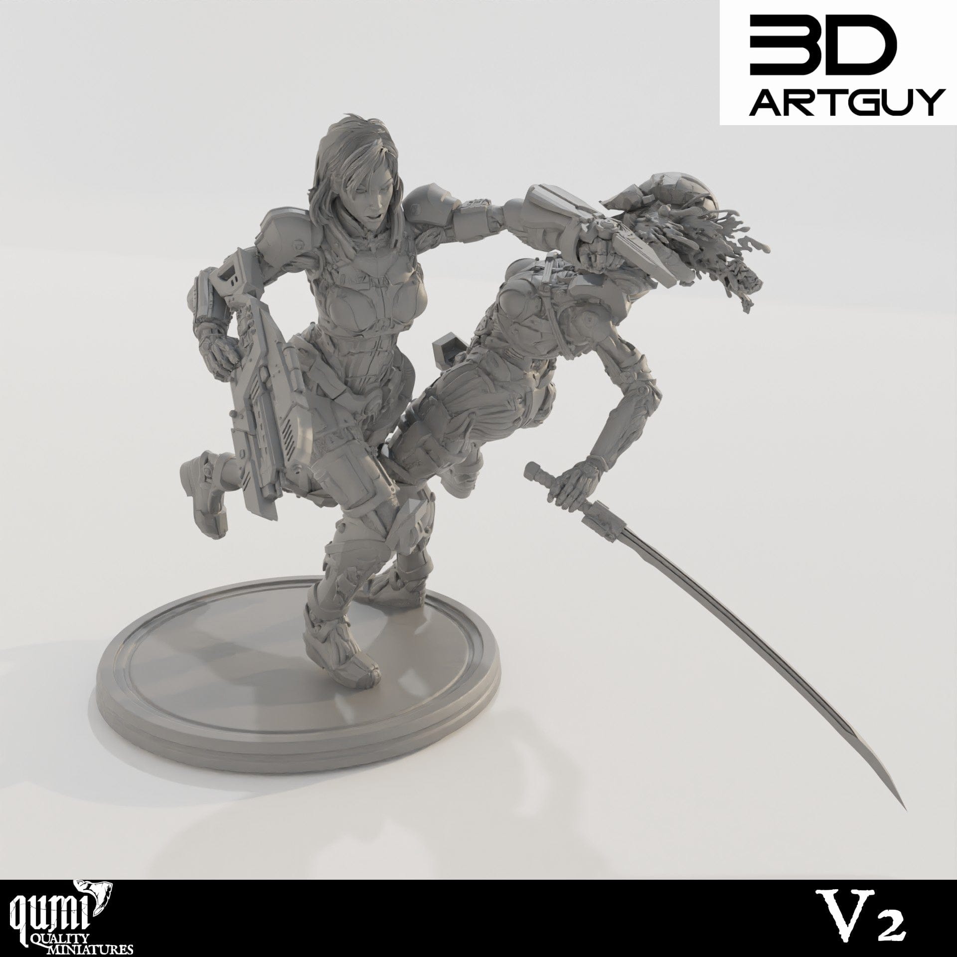 Tabletop RPG Miniature Space Commander Diorama - Qumi V2 Quality Miniatures - Qumi Wargaming Mini Model Figure