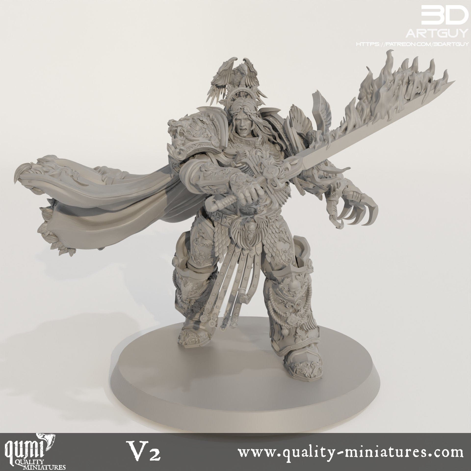 Tabletop RPG Miniature Space Warrior Emperor Lord Ruler - Qumi V2 Quality Miniatures - Qumi Wargaming Mini Model Figure