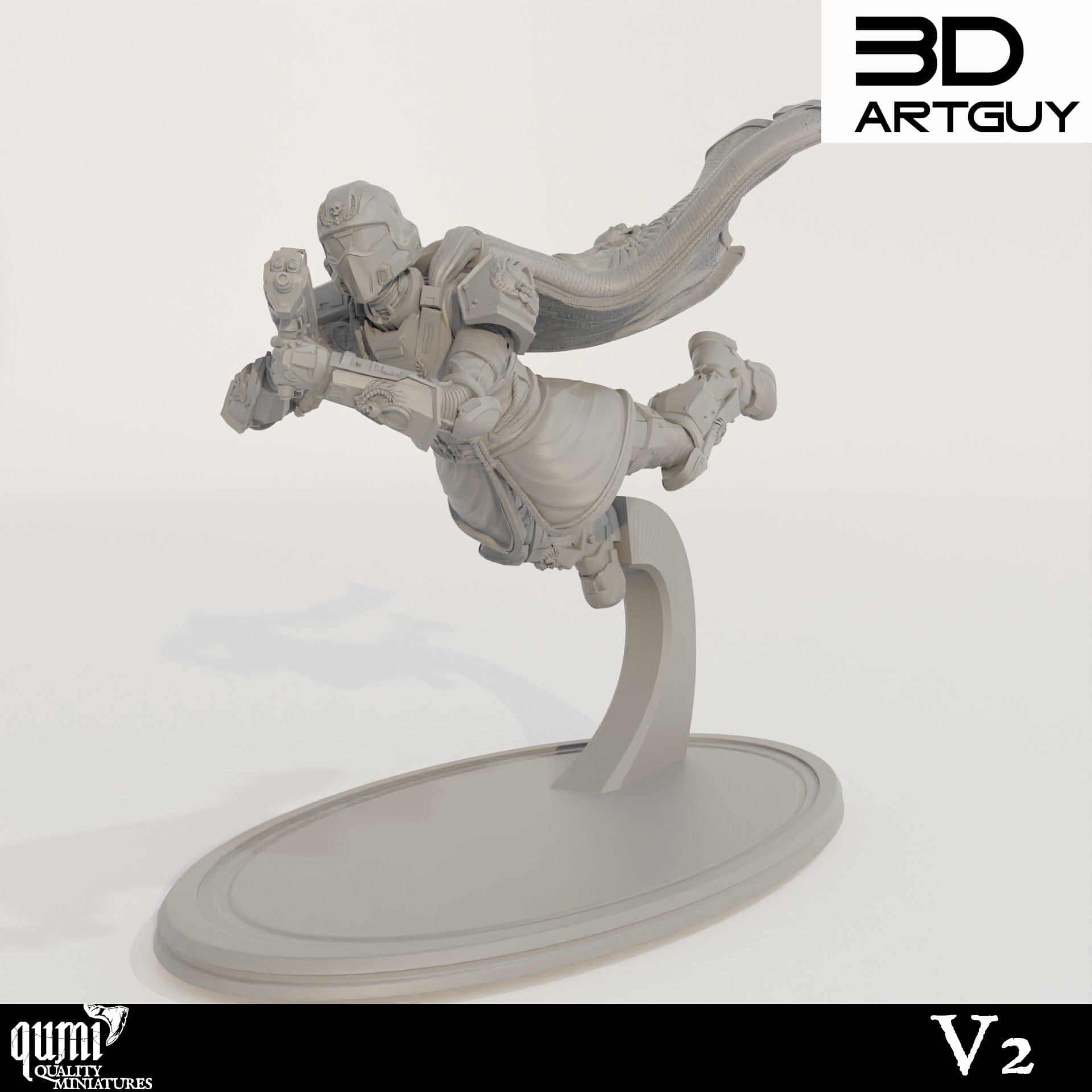 Tabletop RPG Miniature Super Earth Hero Diving - Qumi - 3D ArtGuy V2 Quality Miniatures - Qumi Wargaming Mini Model Figure