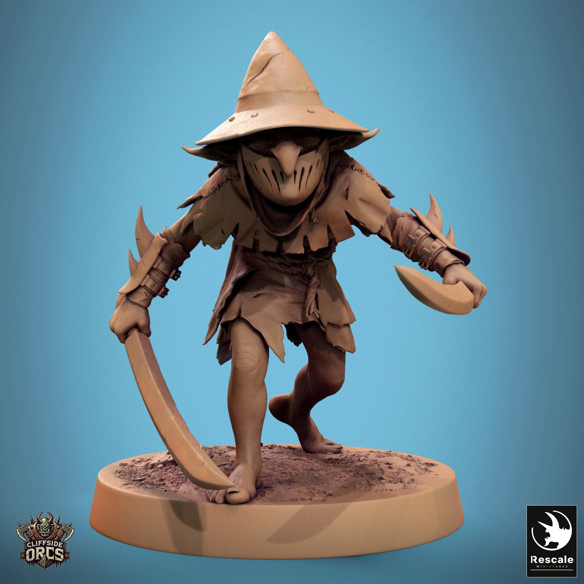 Tabletop RPG Miniature Goblin - 32mm Qumi Rescale Miniatures V20 Goblin Walk Dual Sword Quality Miniatures - Qumi Wargaming Mini Model Figure