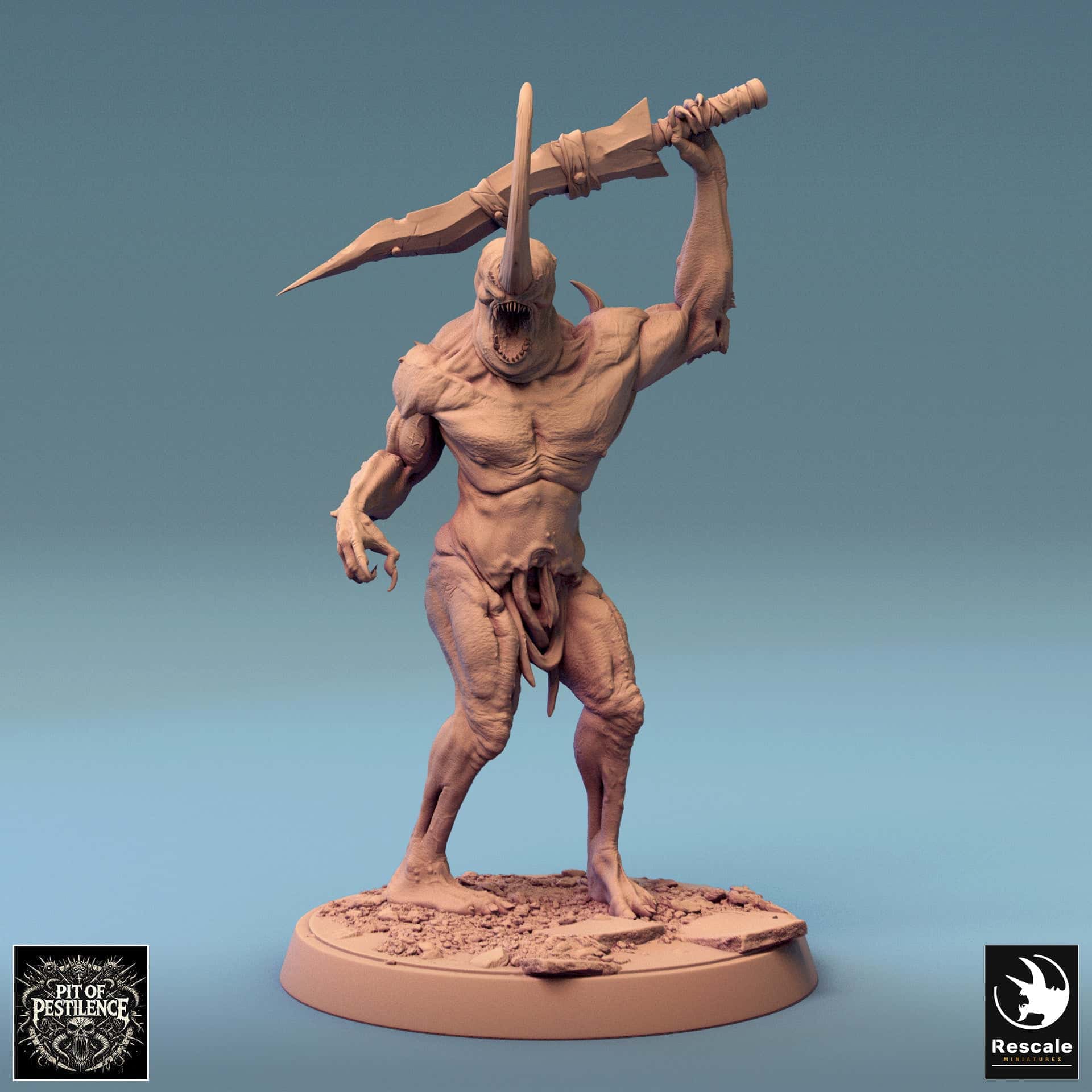 Tabletop RPG Miniature Putrid Servants - 32mm Qumi - Rescale Miniatures V20 stand sword Quality Miniatures - Qumi Wargaming Mini Model Figure