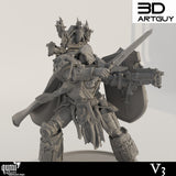 Champion Tabletop Miniatures by Qumi, 3D printed resin tabletop miniature for RPGs, wargaming and painting