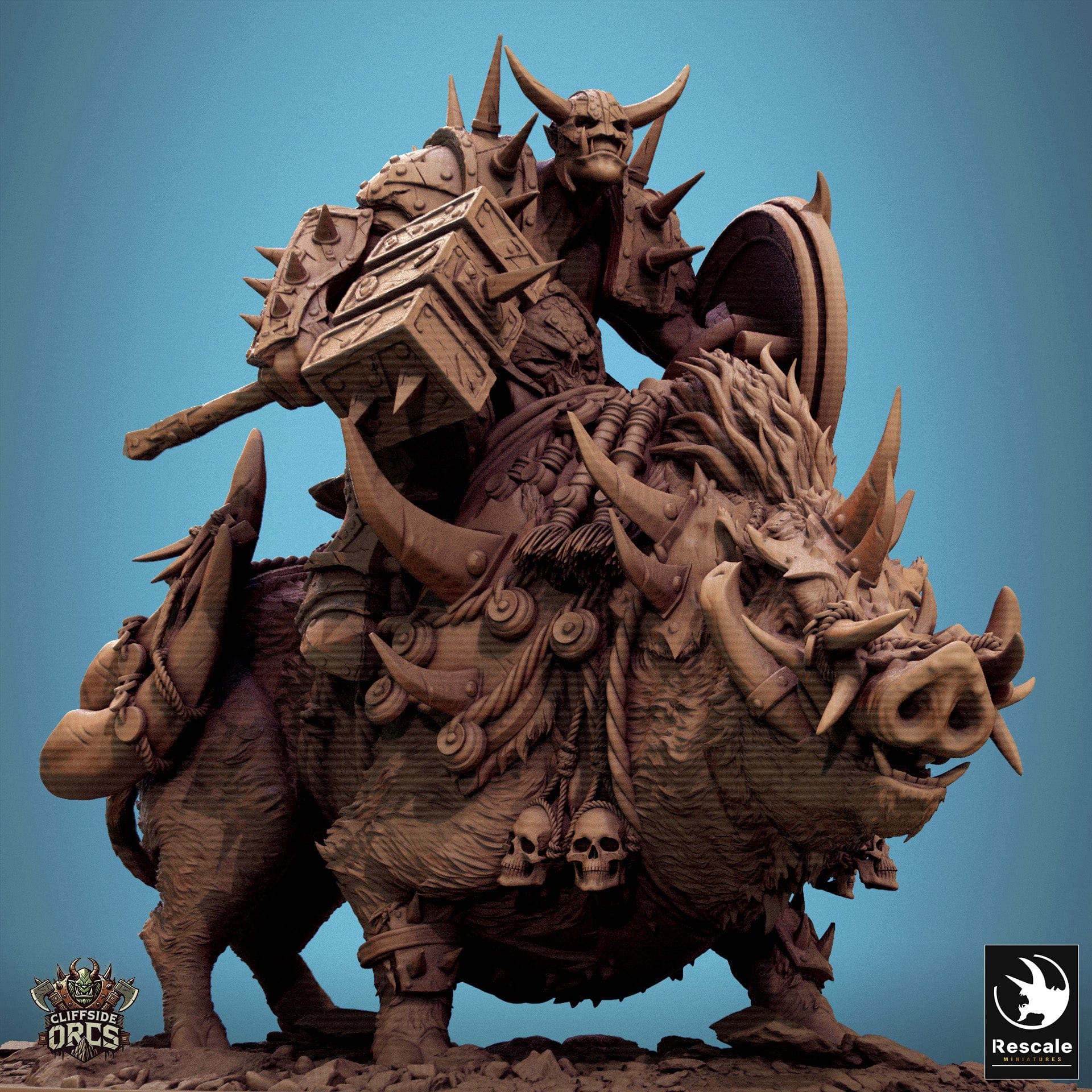 Tabletop RPG Miniature Boar Mounted - 32mm Qumi Rescale Miniatures V3 Boar Guard Quality Miniatures - Qumi Wargaming Mini Model Figure