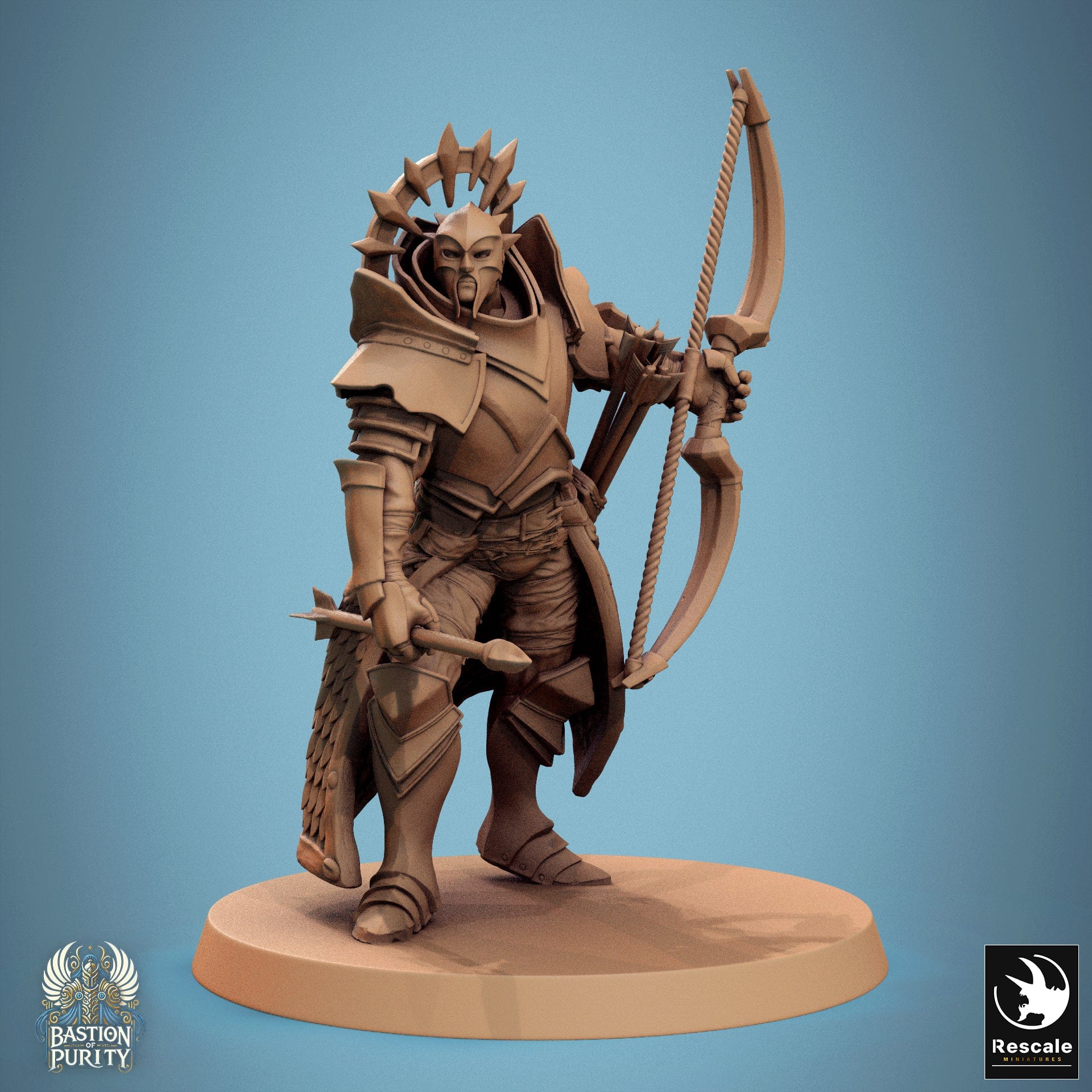 Tabletop RPG Miniature Aeterna Infantry Archer - 32mm Qumi - Rescale Miniatures V3 Bow Look Quality Miniatures - Qumi Wargaming Mini Model Figure
