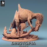 Concavenator Dinosaur Tabletop Miniature by Qumi, 3D printed resin tabletop miniature for RPGs, wargaming and painting