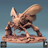 Render of a large insectoid monster on a broken stone base, low angle view.