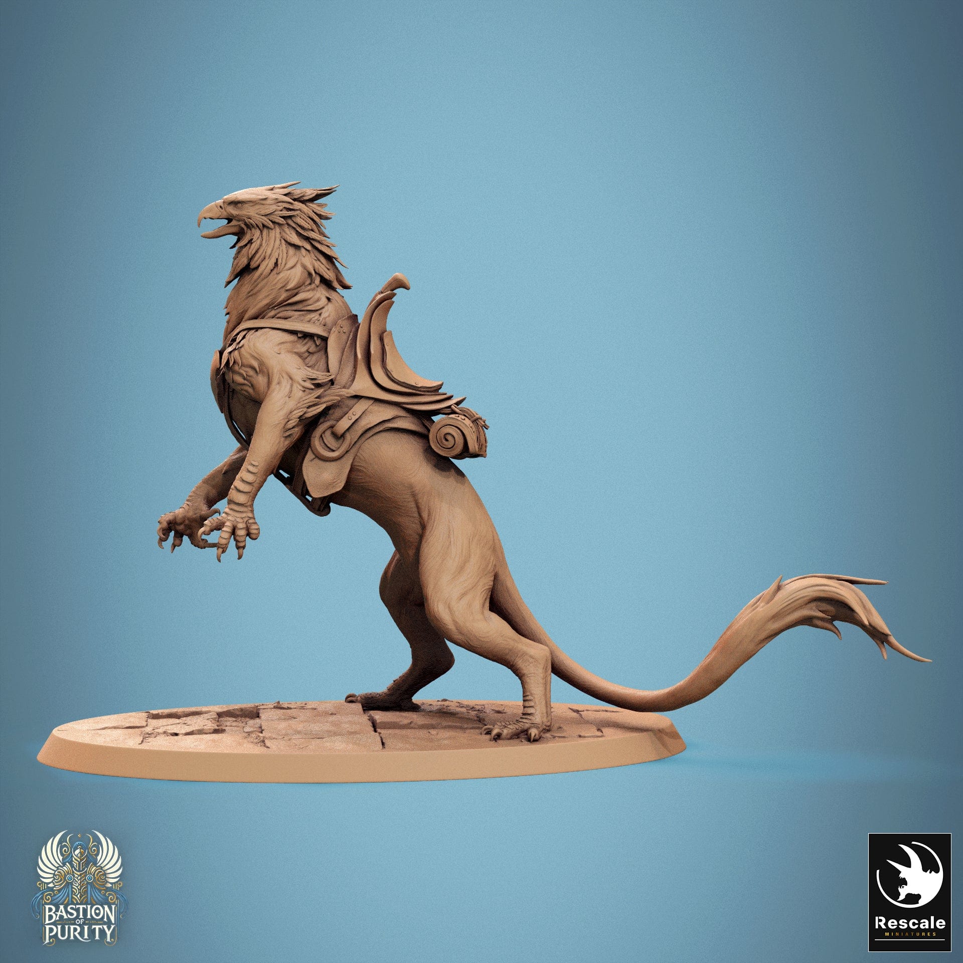 Tabletop RPG Miniature Gryph - 32mm Qumi - Rescale Miniatures V3 Rear up / saddle Quality Miniatures - Qumi Wargaming Mini Model Figure