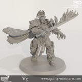 Human Commander Tabletop Miniature - "Ruler" by Qumi, 3D printed resin tabletop miniature for RPGs, wargaming and painting