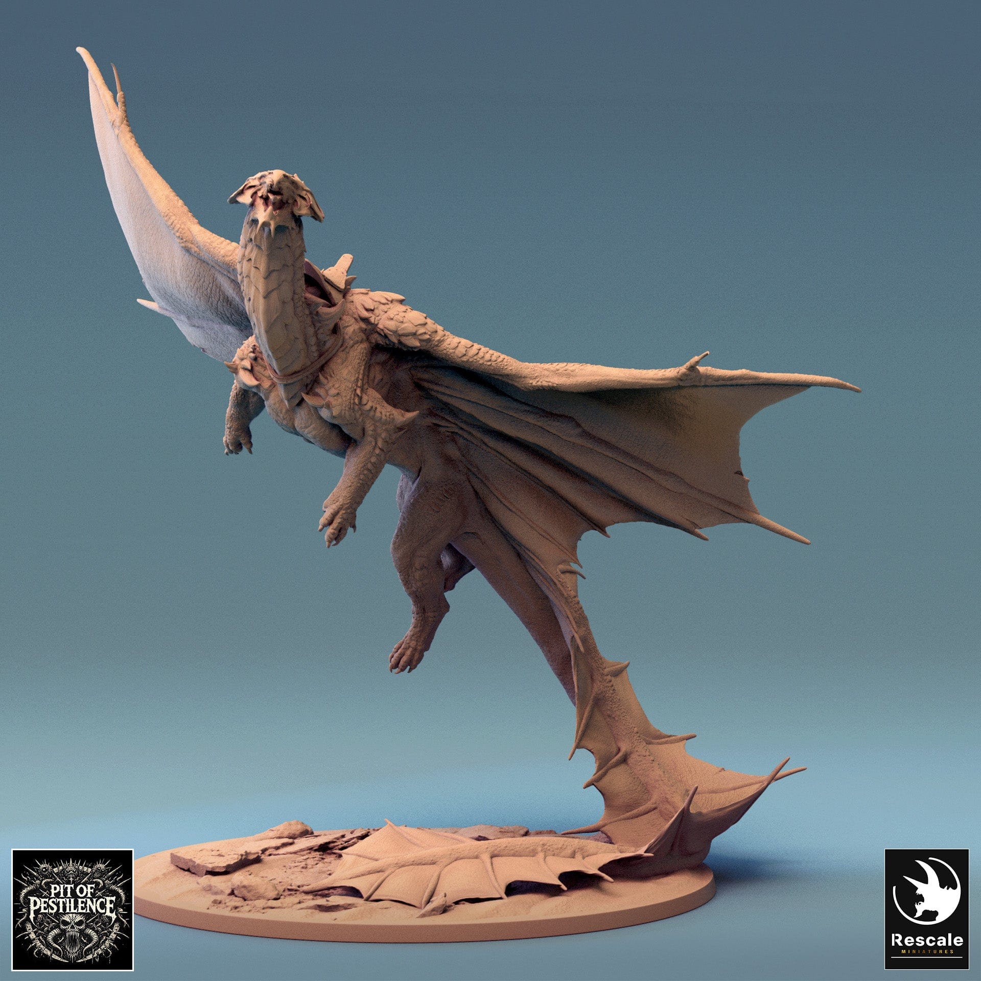 Tabletop RPG Miniature Brass Dragon - 32mm Qumi - Rescale Miniatures V3 takeoff Quality Miniatures - Qumi Wargaming Mini Model Figure