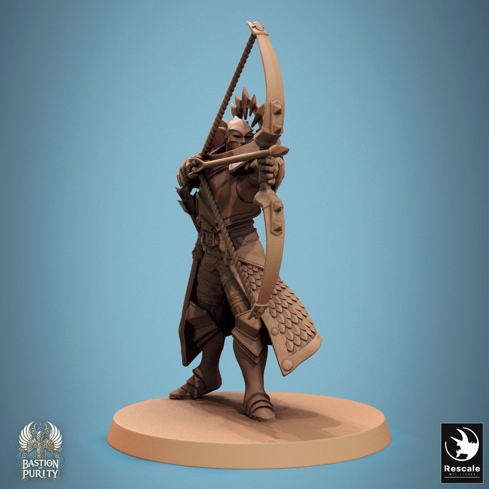 Tabletop RPG Miniature Aeterna Infantry Archer - 32mm Qumi - Rescale Miniatures V4 Bow Shoot Quality Miniatures - Qumi Wargaming Mini Model Figure