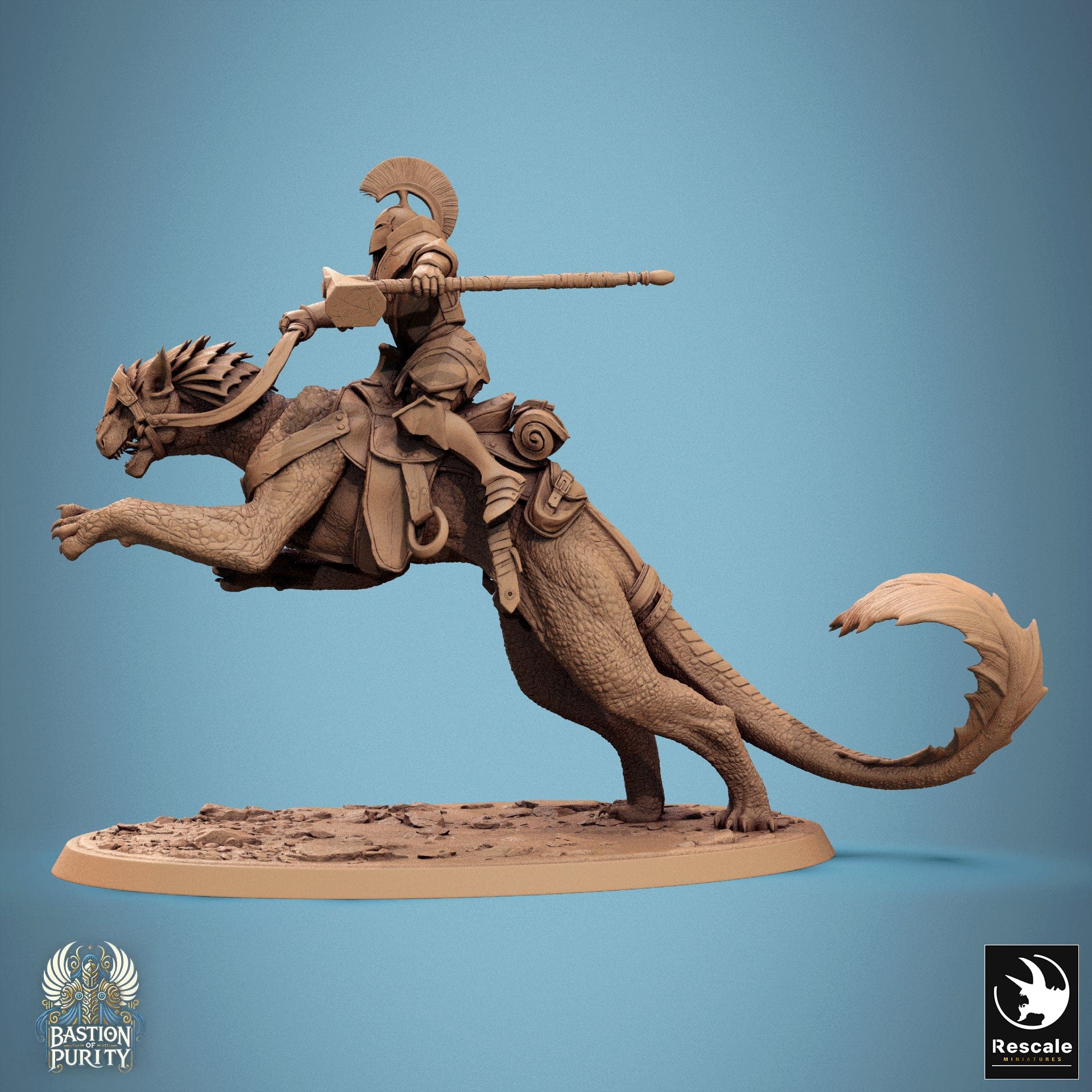 Tabletop RPG Miniature Solaris Panthera - 32mm Qumi - Rescale Miniatures V4 Leap / mounted Quality Miniatures - Qumi Wargaming Mini Model Figure