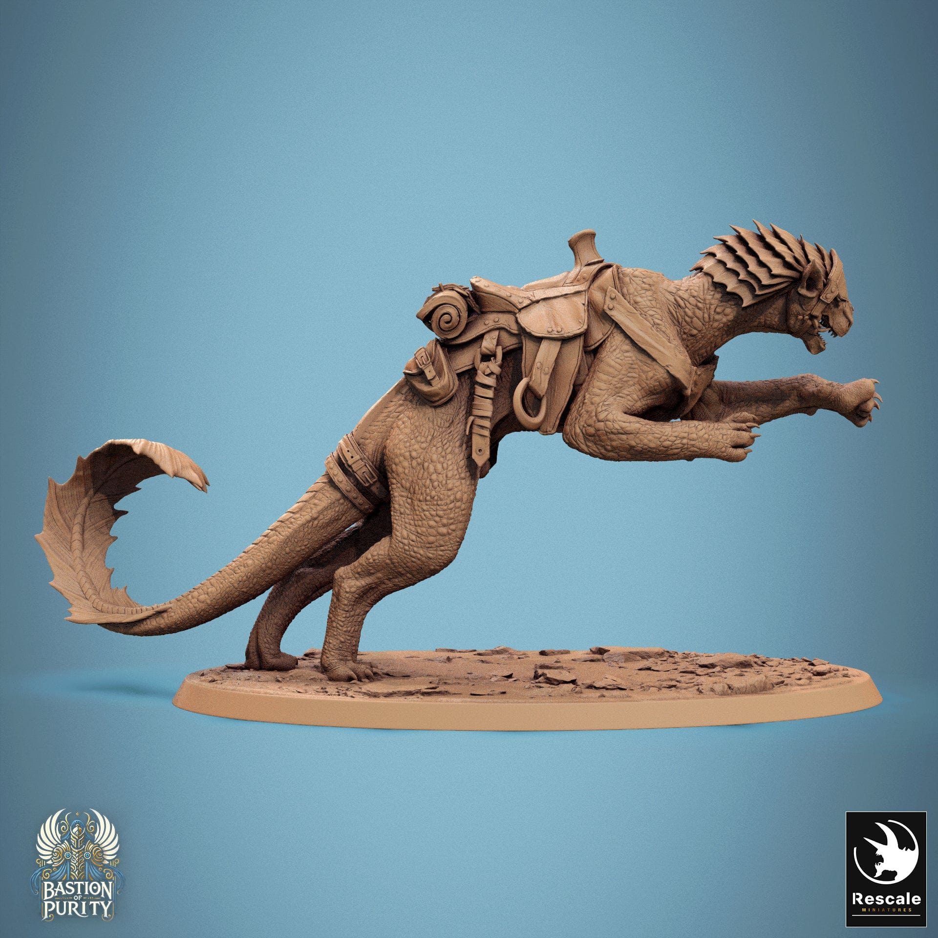 Tabletop RPG Miniature Solaris Panthera - 32mm Qumi - Rescale Miniatures V4 Leap / saddle Quality Miniatures - Qumi Wargaming Mini Model Figure