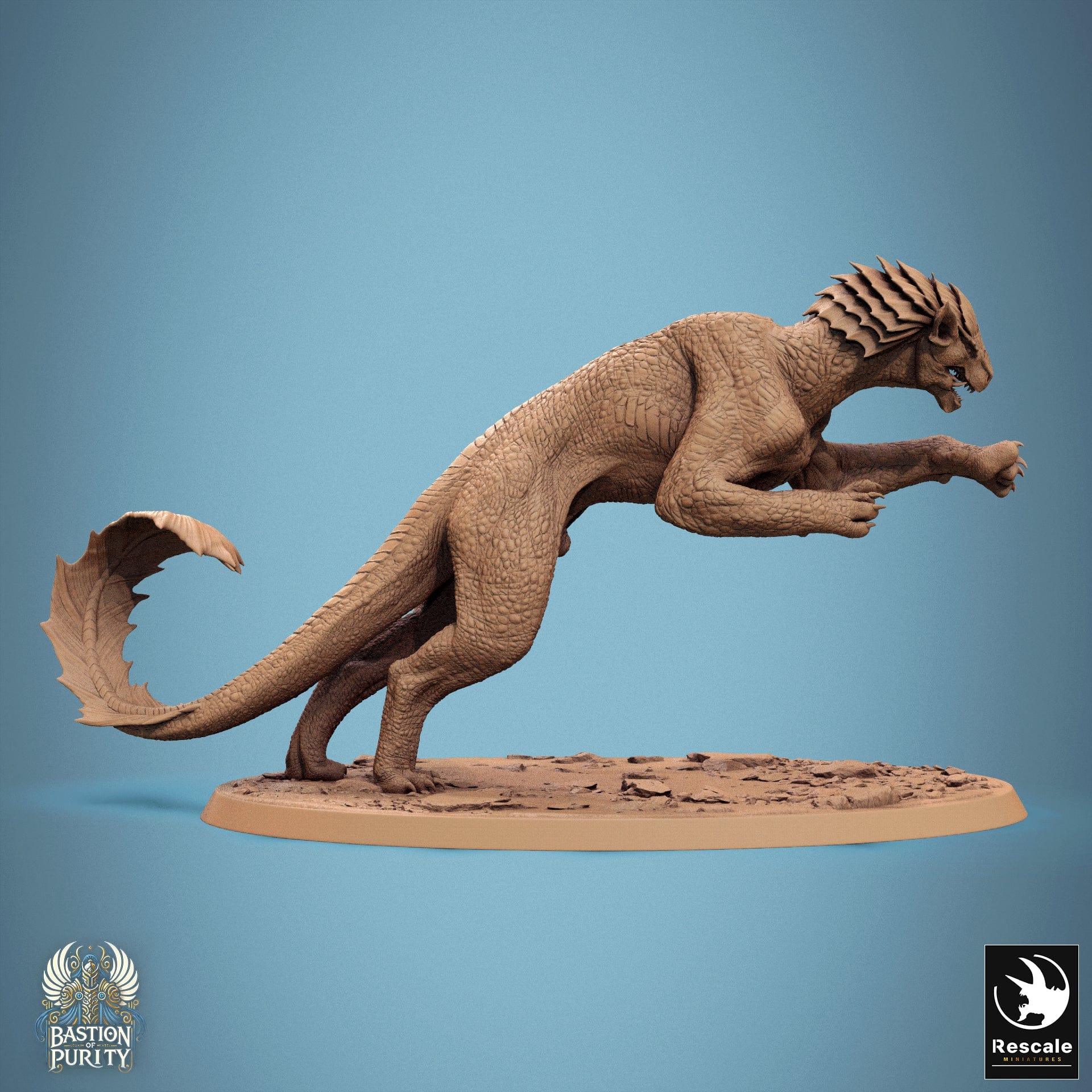 Tabletop RPG Miniature Solaris Panthera - 32mm Qumi - Rescale Miniatures V4 Leap / wild Quality Miniatures - Qumi Wargaming Mini Model Figure