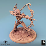 Humanoid Archer Tabletop Miniature - Branchblades by Qumi, 3D printed resin tabletop miniature for RPGs, wargaming and painting