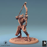 Humanoid Archer Tabletop Miniature - Branchblades by Qumi, 3D printed resin tabletop miniature for RPGs, wargaming and painting