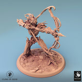 Humanoid Archer Tabletop Miniature - Branchblades by Qumi, 3D printed resin tabletop miniature for RPGs, wargaming and painting