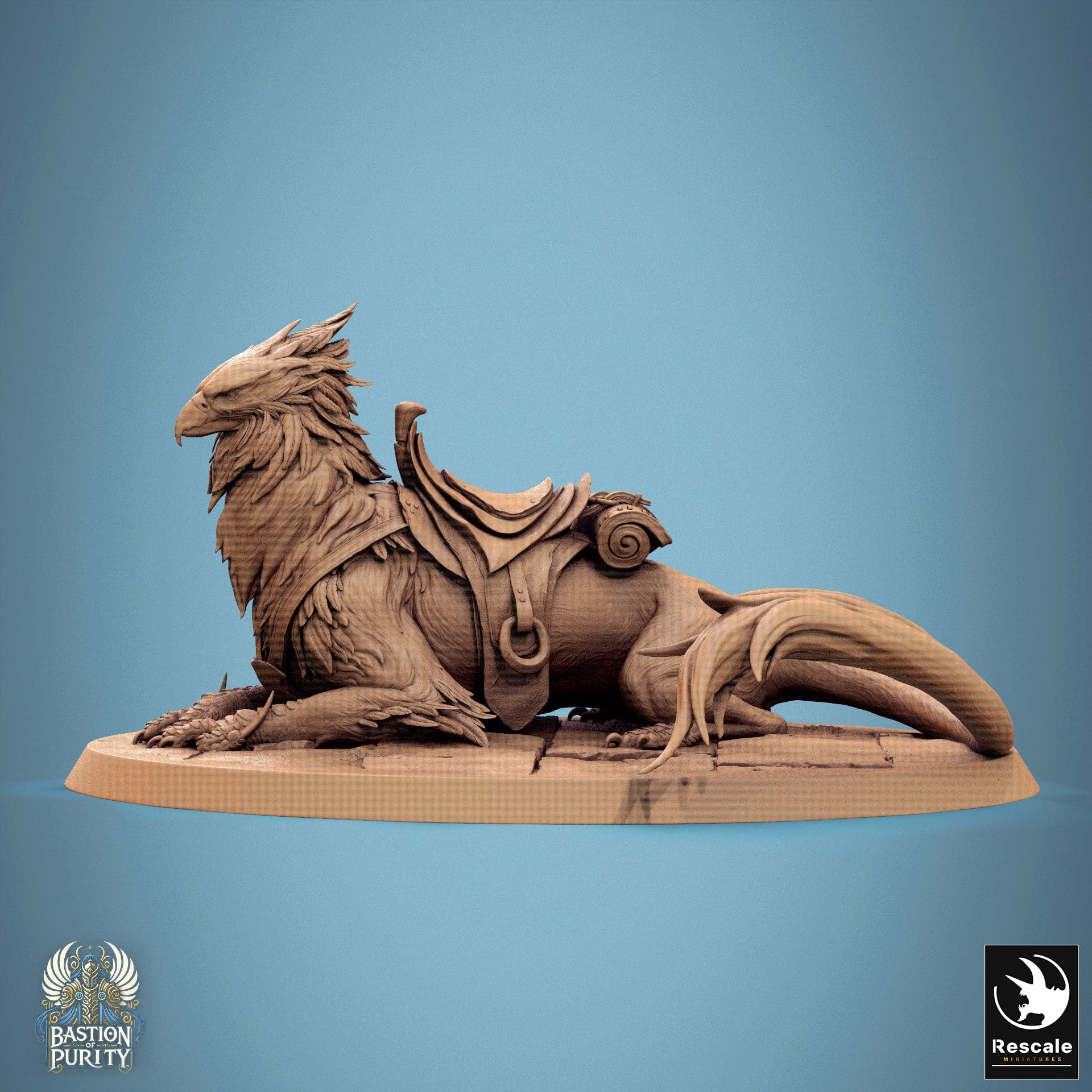 Tabletop RPG Miniature Gryph - 32mm Qumi - Rescale Miniatures V4 Rest / saddle Quality Miniatures - Qumi Wargaming Mini Model Figure